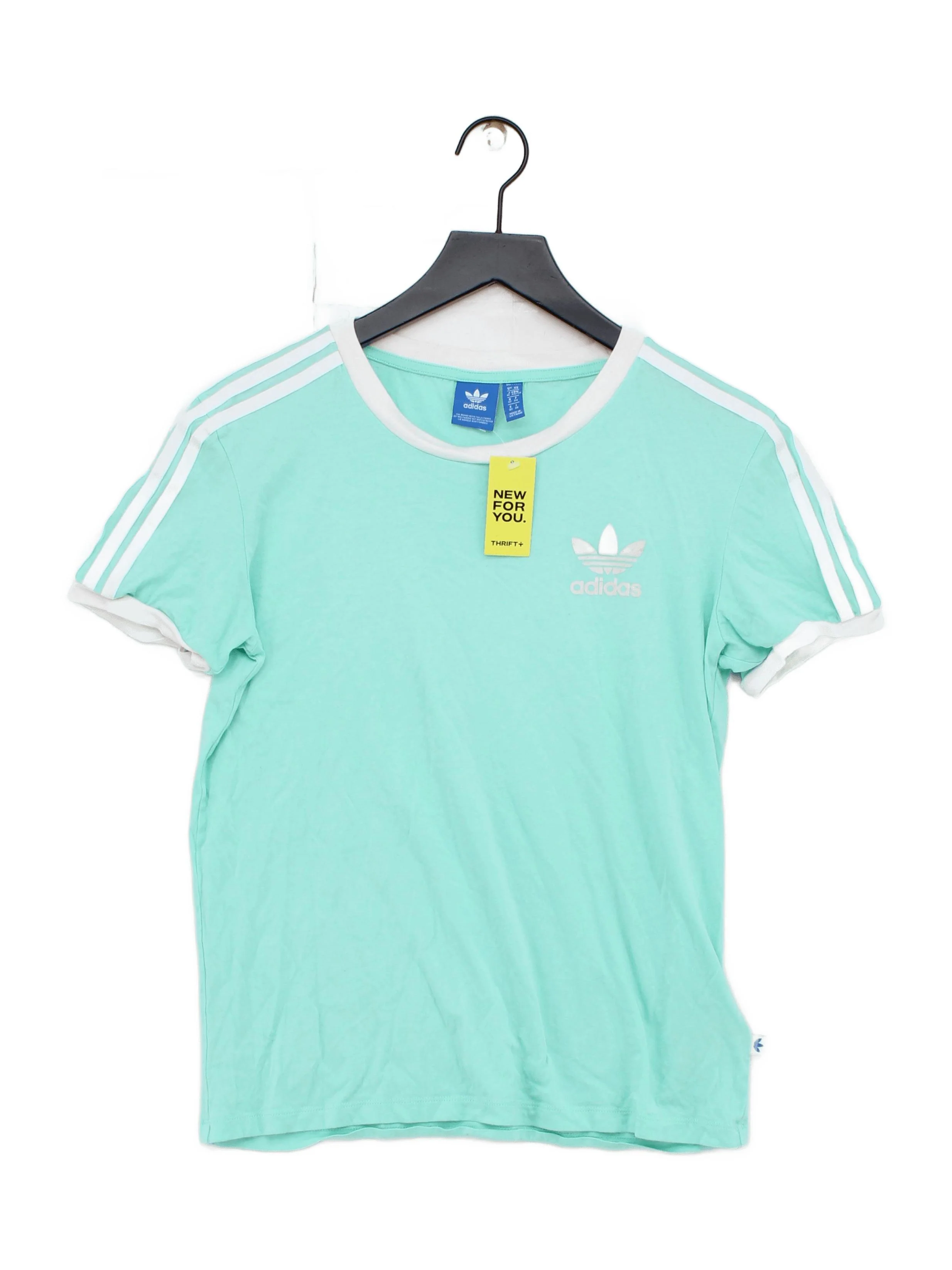 Adidas Women's T-Shirt XS Green 100% Cotton Short Sleeve Round Neck Basic