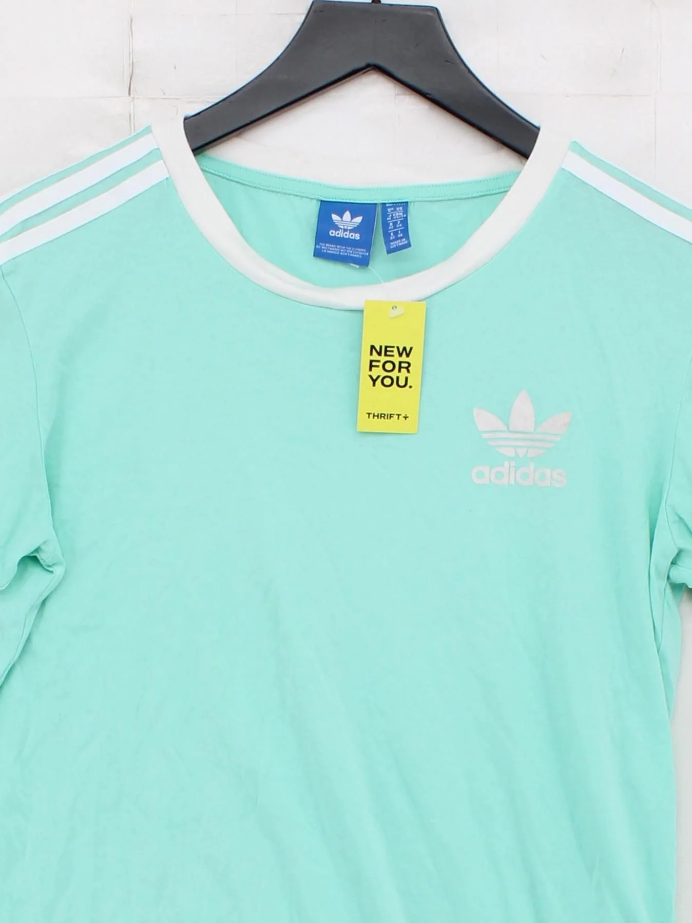 Adidas Women's T-Shirt XS Green 100% Cotton Short Sleeve Round Neck Basic - Image 3