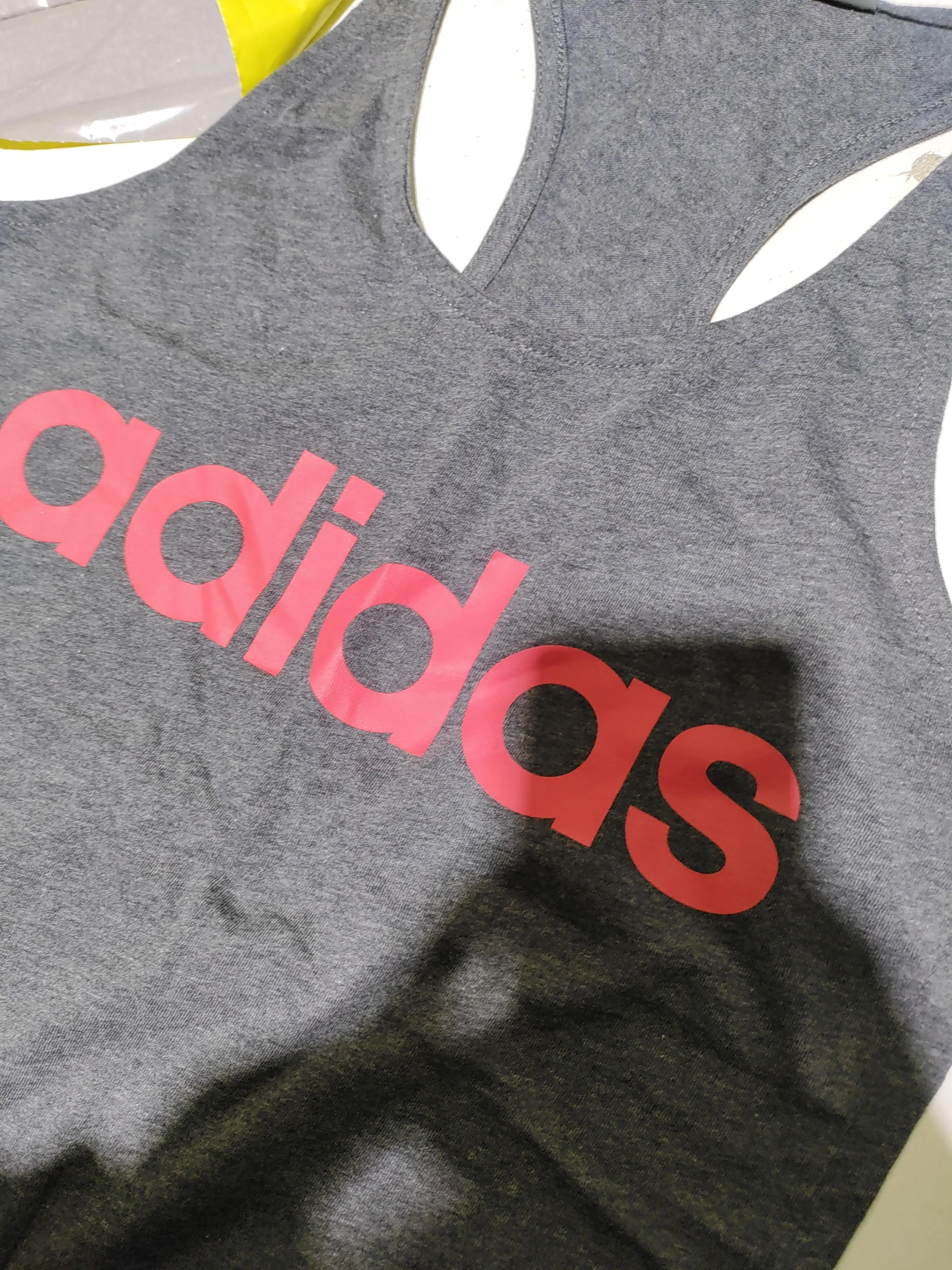 Adidas Women's T-Shirt XS Grey Graphic 100% Other Sleeveless Basic - Image 5