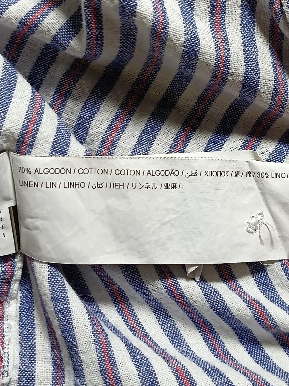 Adolfo Dominguez Men's Shirt M Multi Striped Cotton with Linen Basic - Image 6