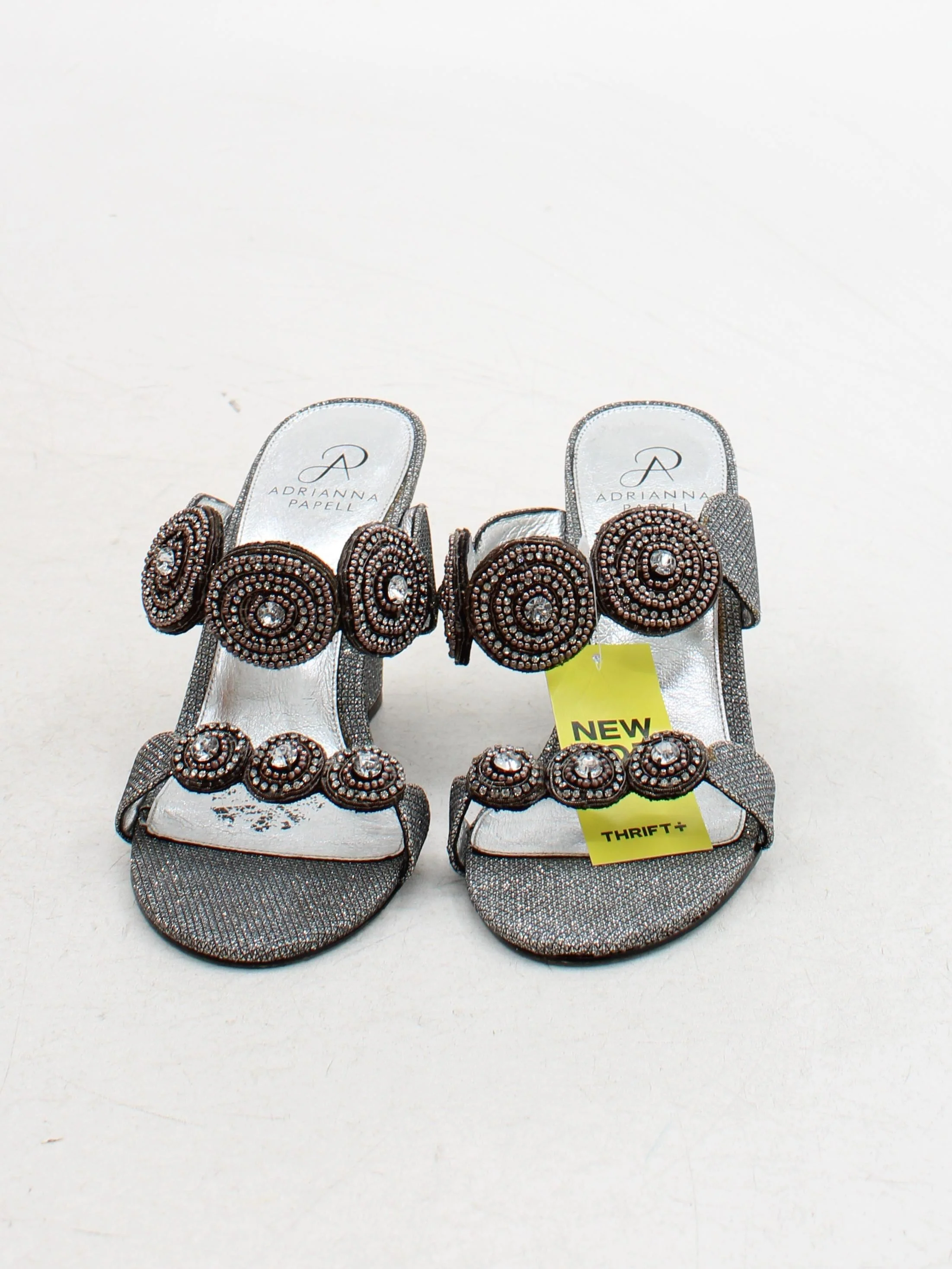 Adrianna Papell Women's Sandals UK 5.5 Silver 100% Leather Slider - Image 2