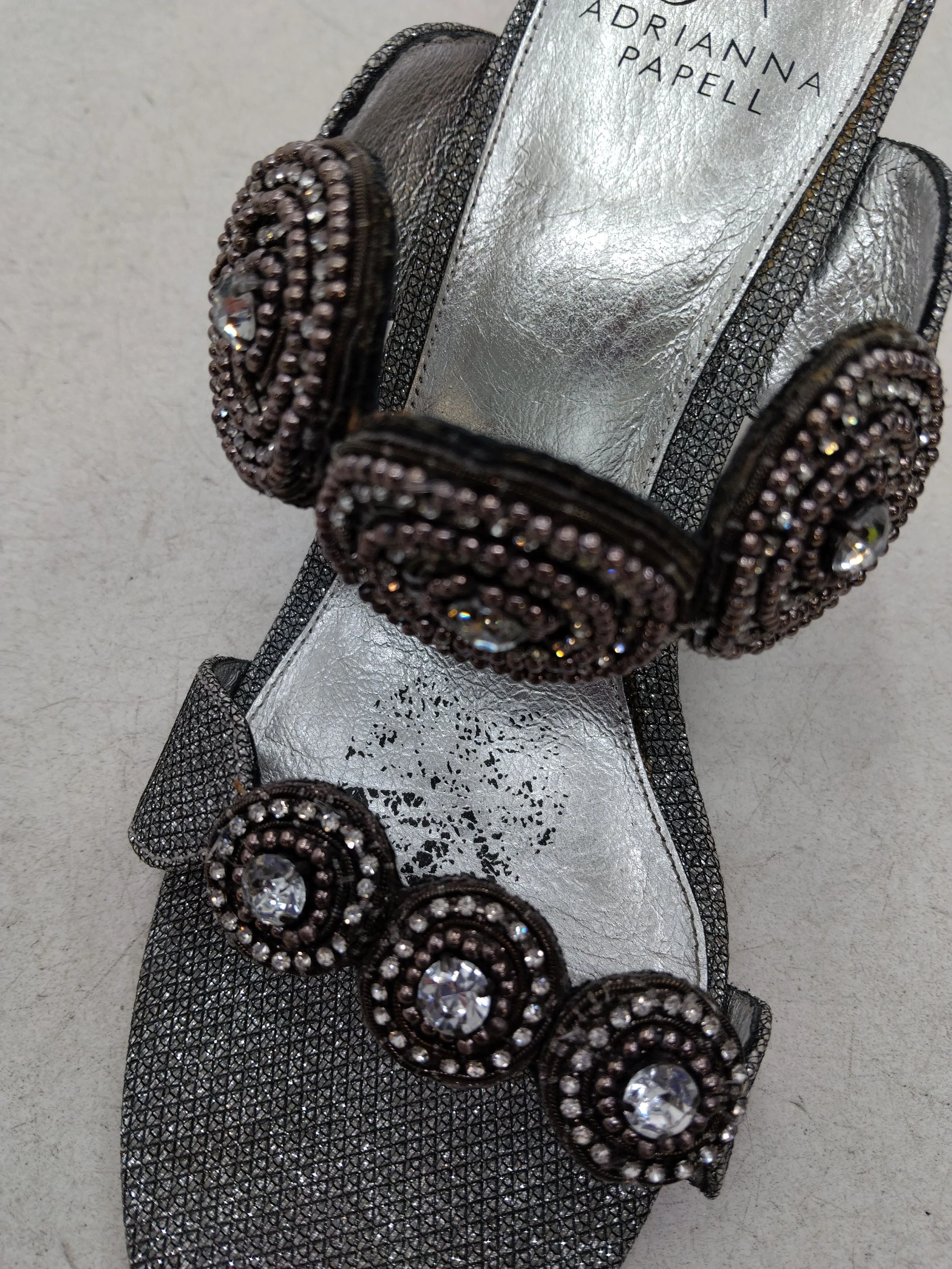 Adrianna Papell Women's Sandals UK 5.5 Silver 100% Leather Slider - Image 8