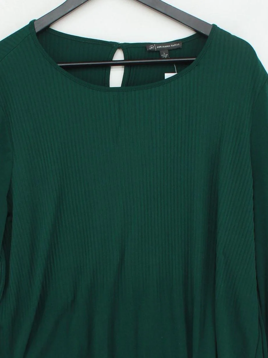Adrianna Papell Women's Top L Green Polyester with Elastane Basic - Image 3