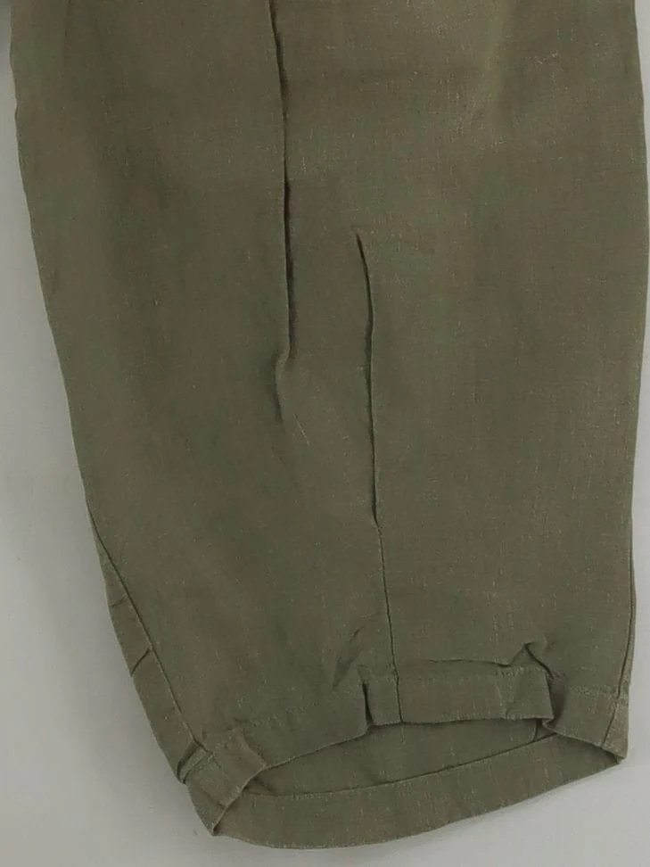 AERE Women's Trousers UK 10 Green 100% Linen Tapered Cropped - Image 4