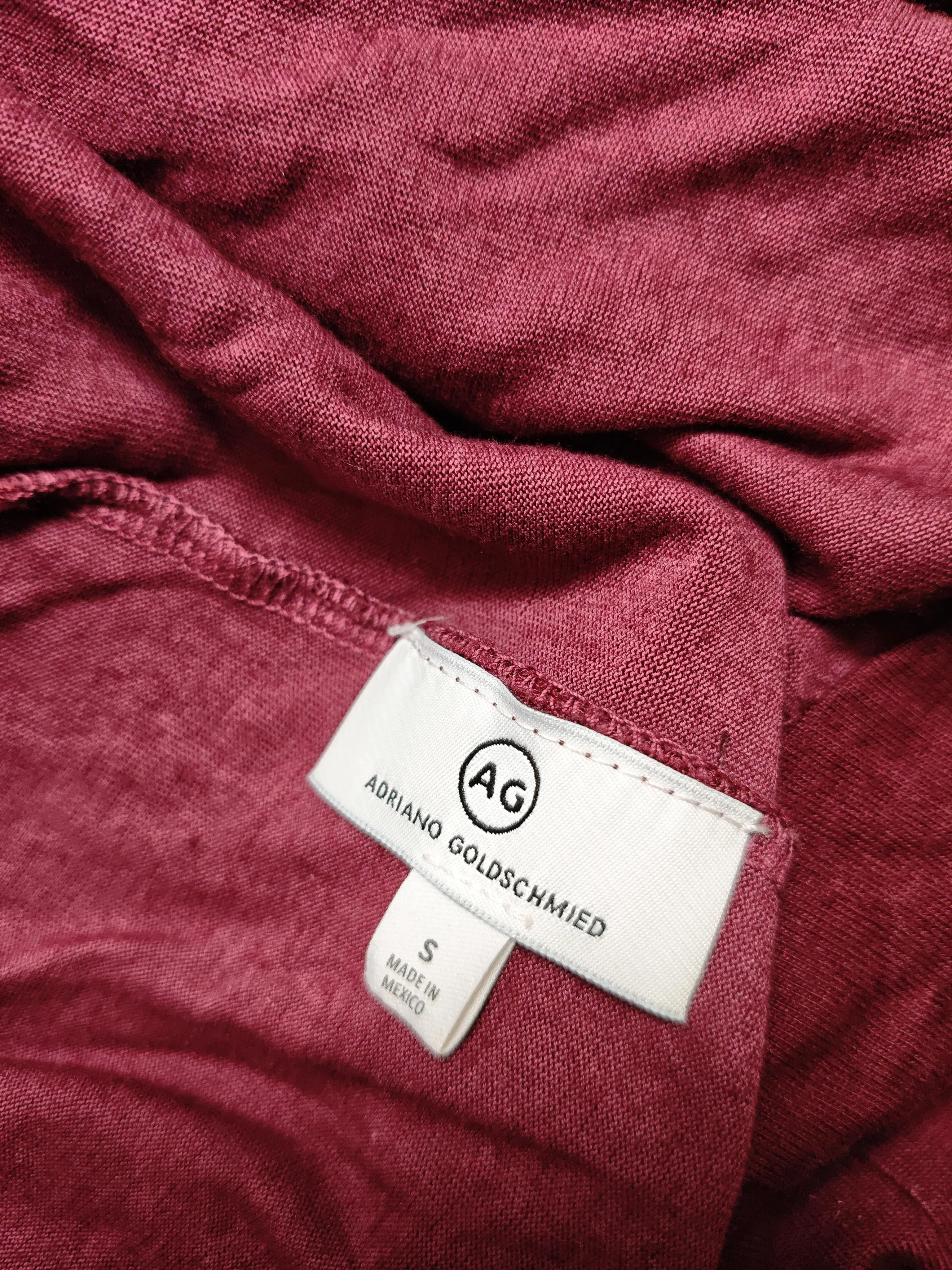 AG Adriano Goldschmied Women's Top S Red Cotton with Lyocell Modal, Other Basic - Image 5