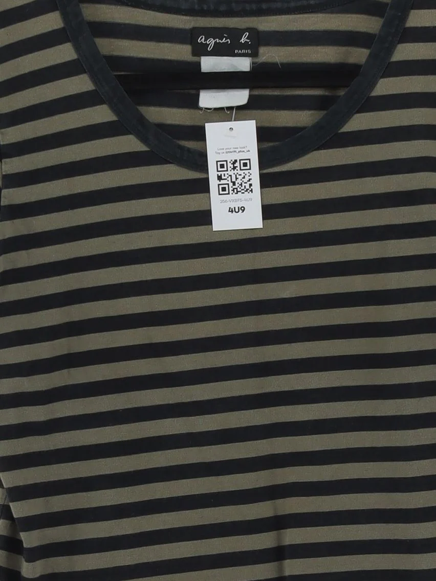 Agnès B. Women's T-Shirt S Blue 100% Cotton Basic - Image 3