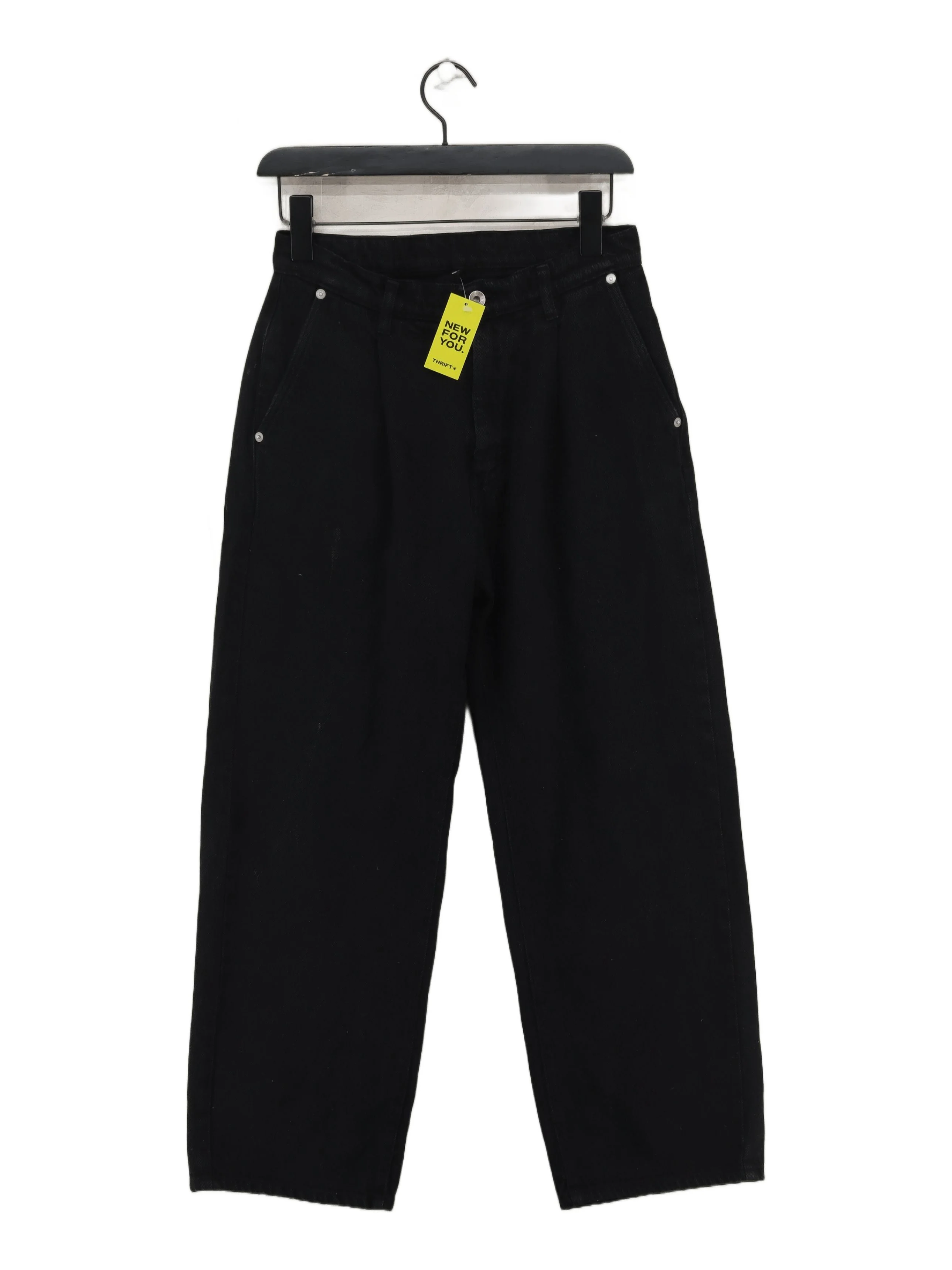 Albam Women's Trousers W 28 in Black 100% Cotton Wide-Leg Chino