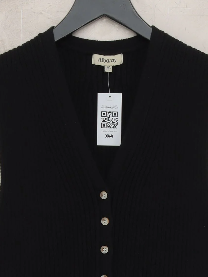 Albaray Women's Coat UK 12 Black 100% Cotton Overcoat - Image 3