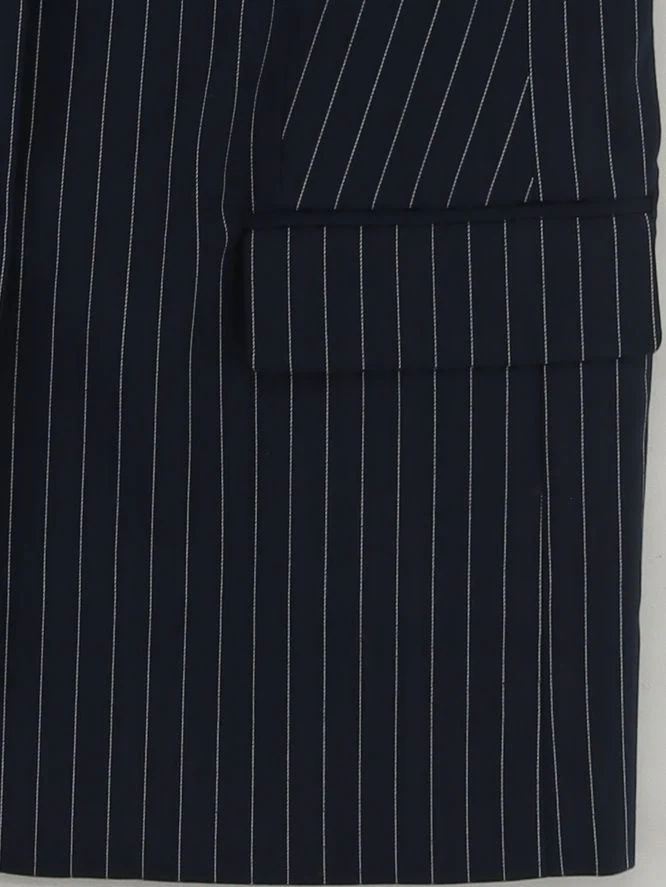 Albaray Women's Coat UK 12 Blue Striped Polyester with Viscose, Spandex Overcoat - Image 4