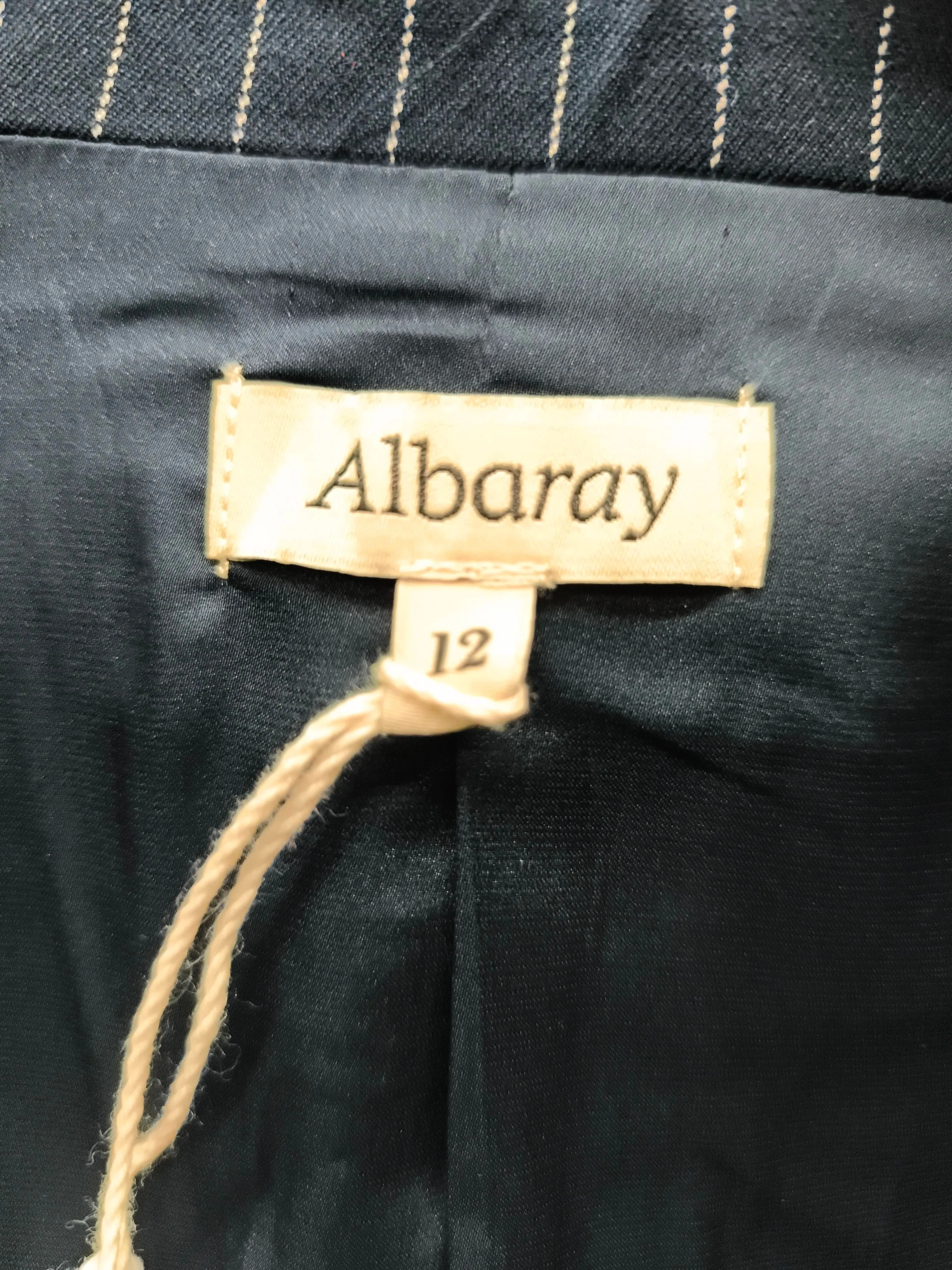 Albaray Women's Coat UK 12 Blue Striped Polyester with Viscose, Spandex Overcoat - Image 5