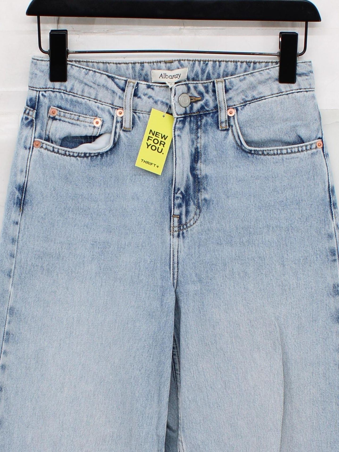 Albaray Women's Jeans UK 8 Blue 100% Cotton Wide-Leg - Image 3