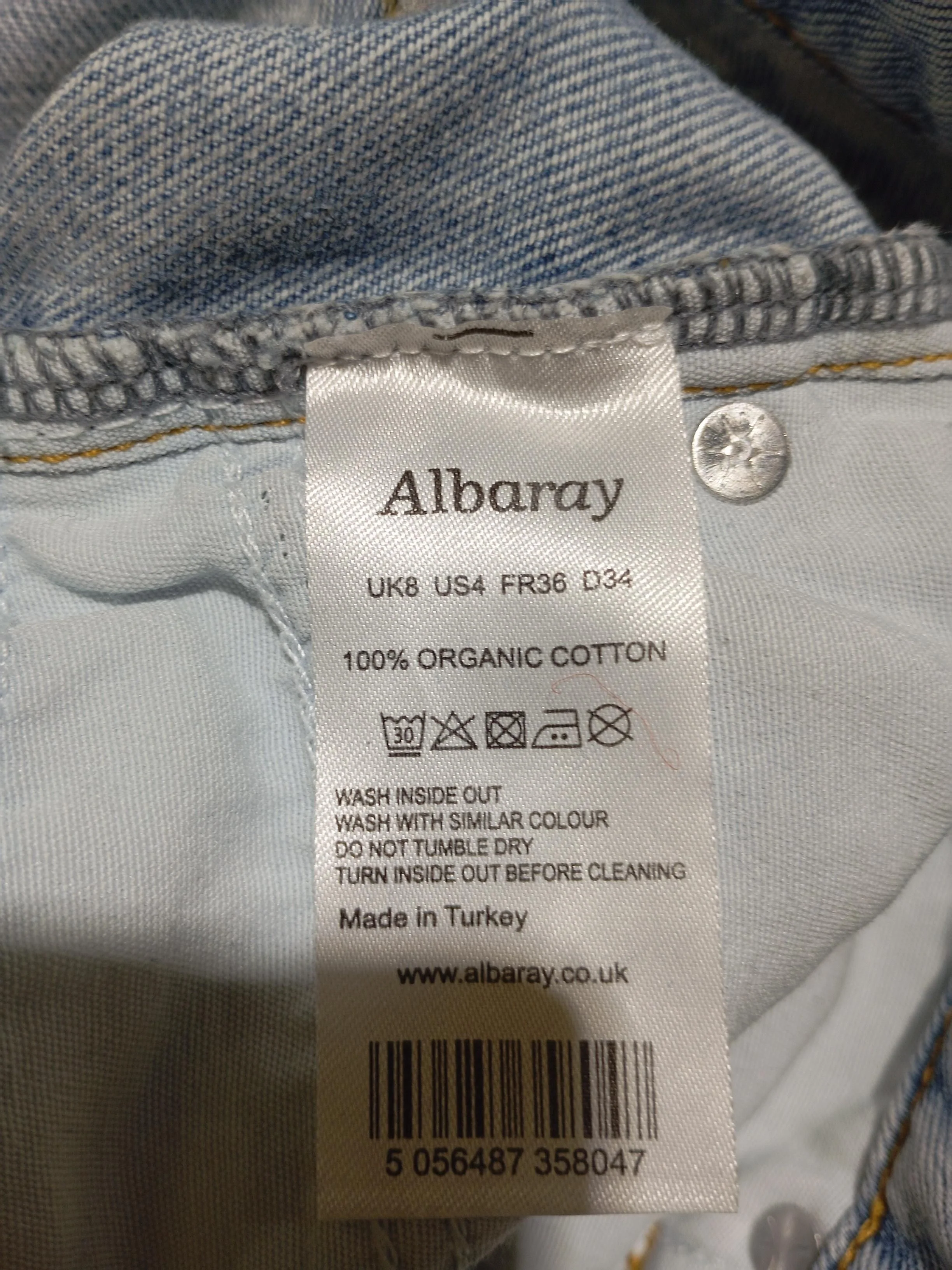 Albaray Women's Jeans UK 8 Blue 100% Cotton Wide-Leg - Image 7
