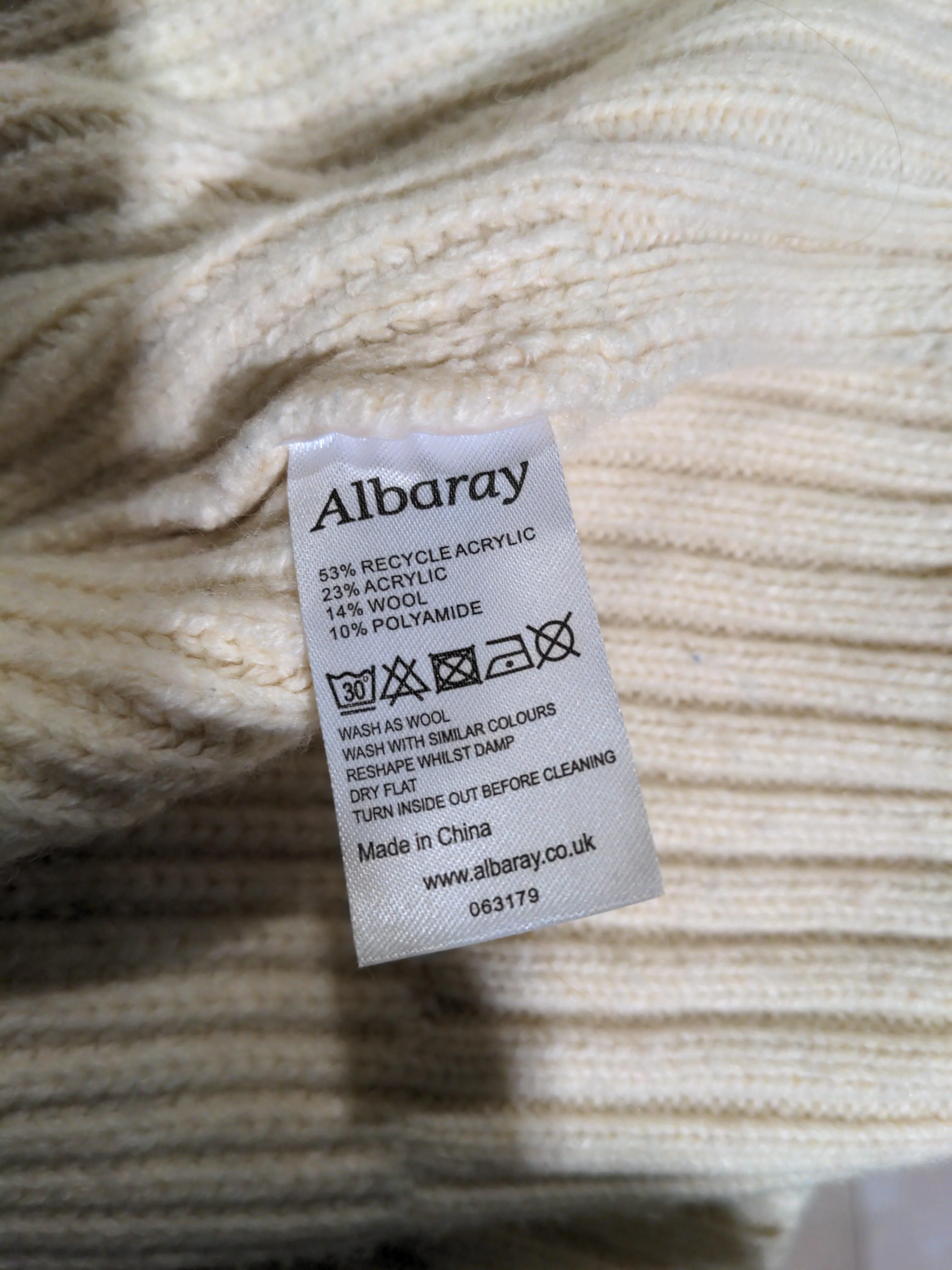 Albaray Women's Jumper UK 10 Cream Acrylic with Wool, Polyamide Pullover - Image 7