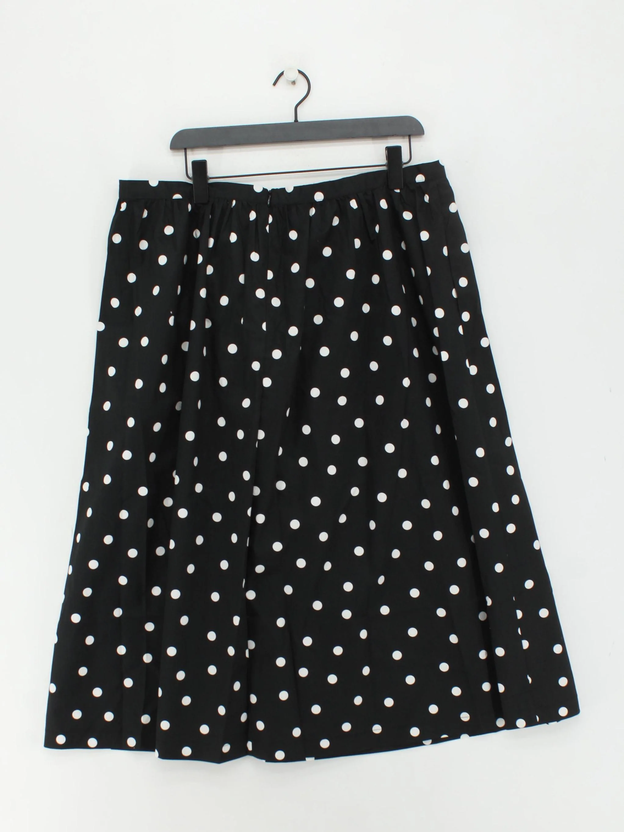 Albaray Women's Midi Skirt UK 18 Black Polkadot 100% Cotton Midi A-Line - Image 2