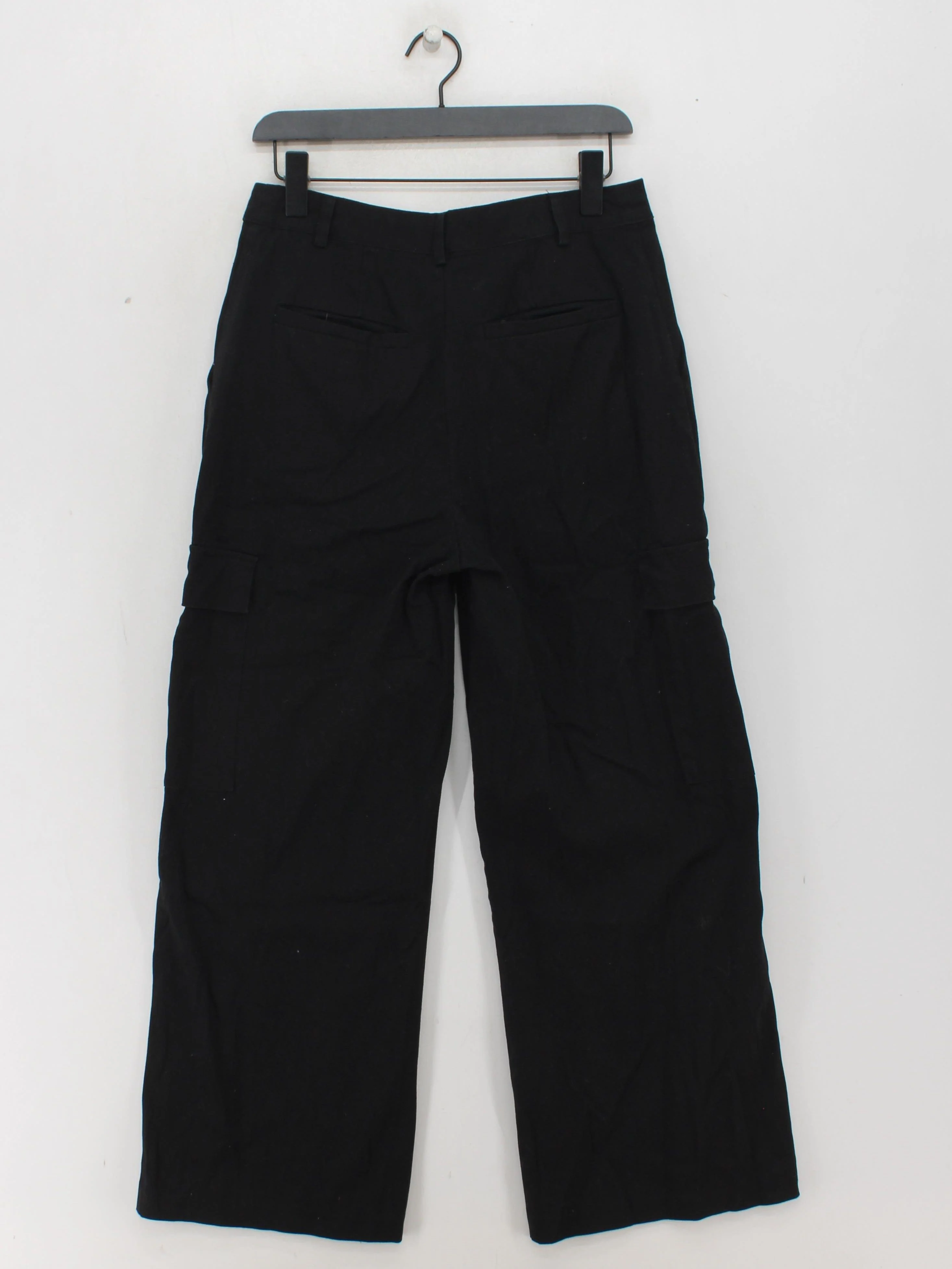 Albaray Women's Trousers UK 12 Black 100% Cotton Wide-Leg Cargo - Image 2