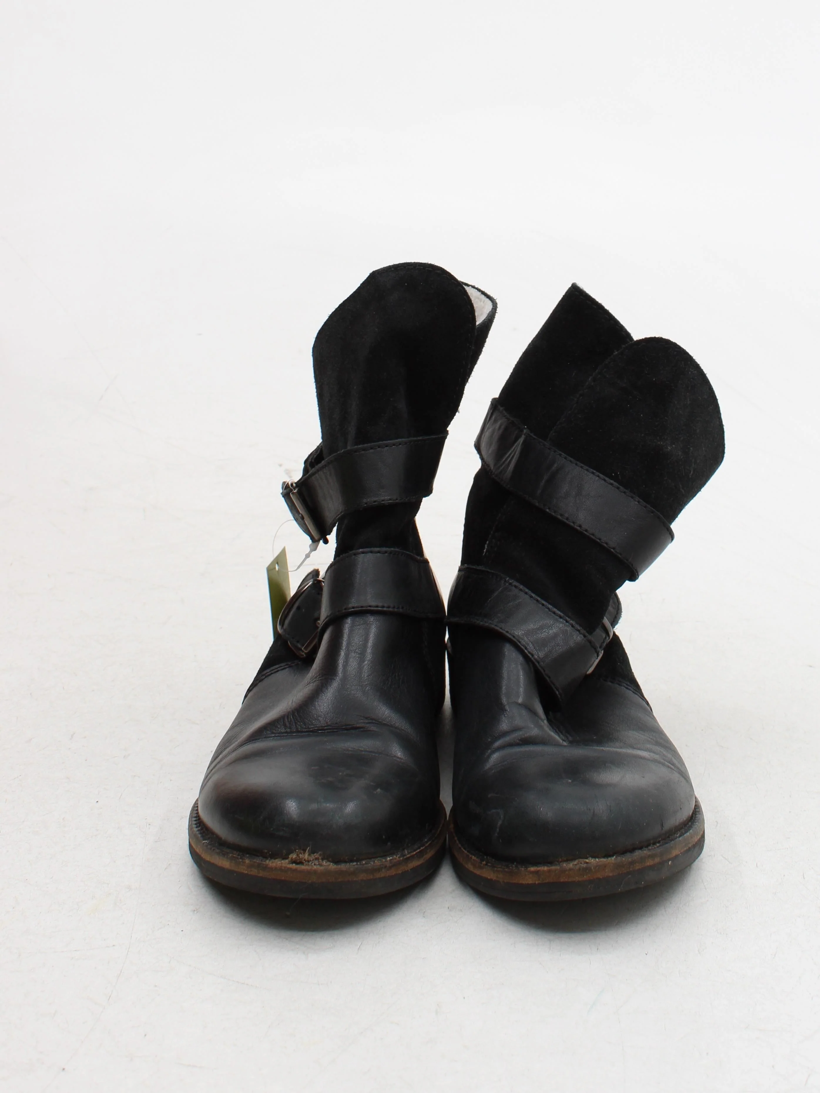 Aldo Women's Boots UK 6.5 Black Leather with Suede, Faux Fur Combat - Image 2
