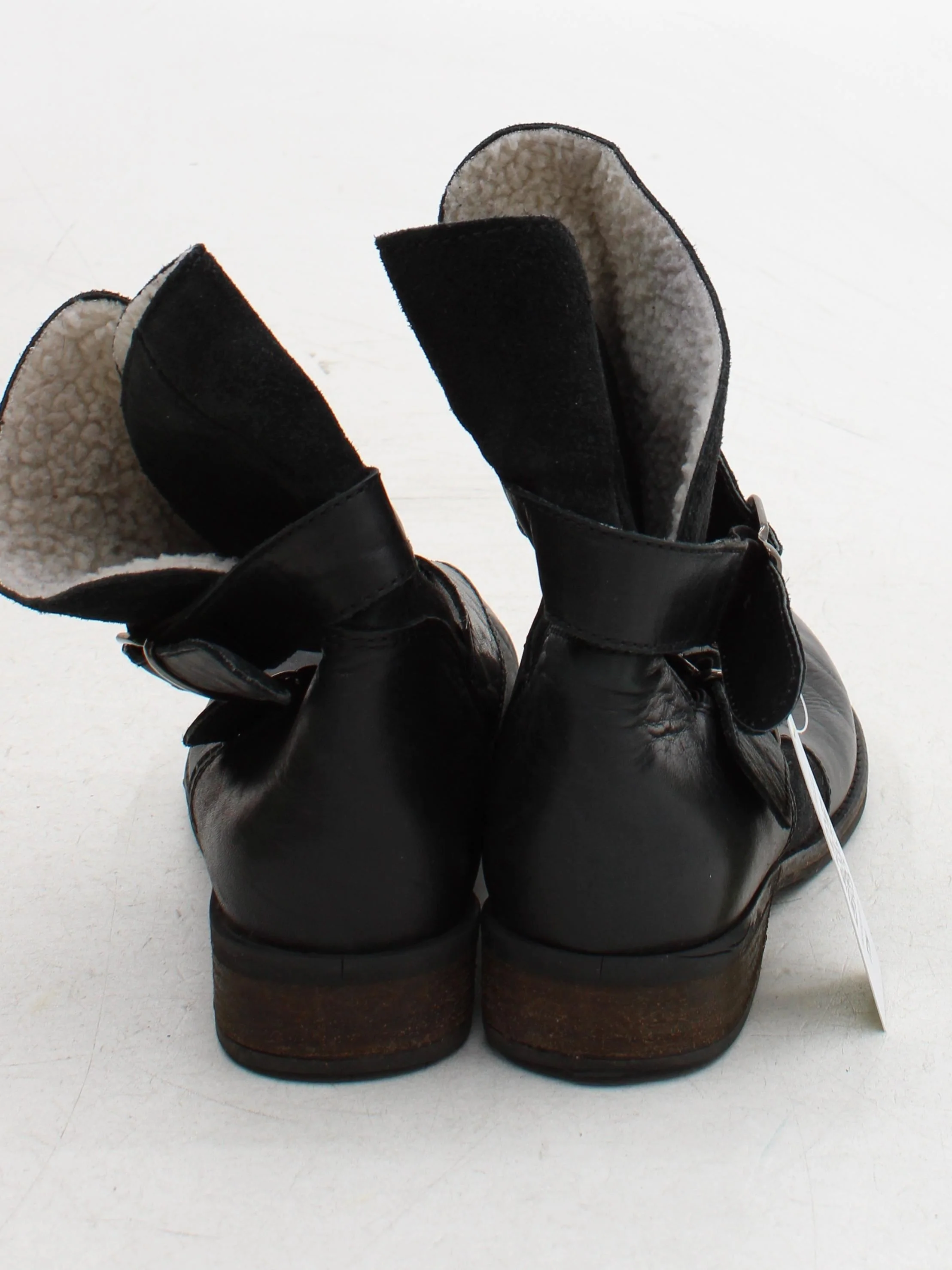 Aldo Women's Boots UK 6.5 Black Leather with Suede, Faux Fur Combat - Image 3