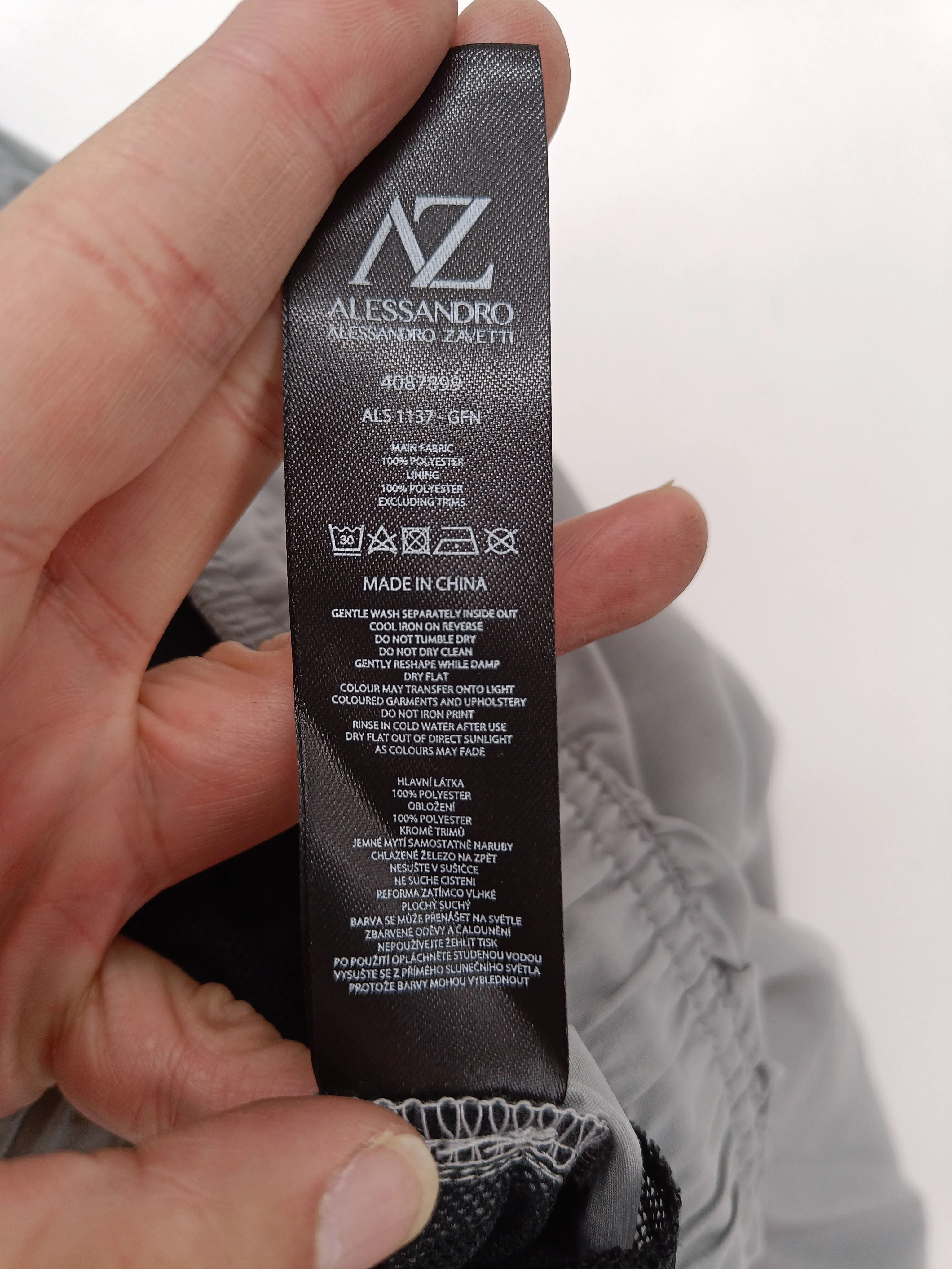 Alessandro Zavetti athletic swim trunks in grey RRP £30 - Image 6