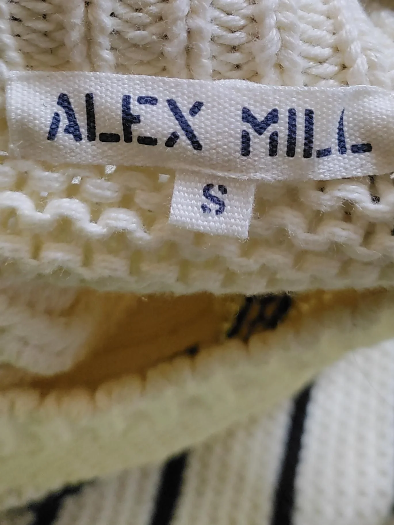 Alex Mill Women's Jumper S Cream Striped 100% Cotton Crew Neck Pullover - Image 5