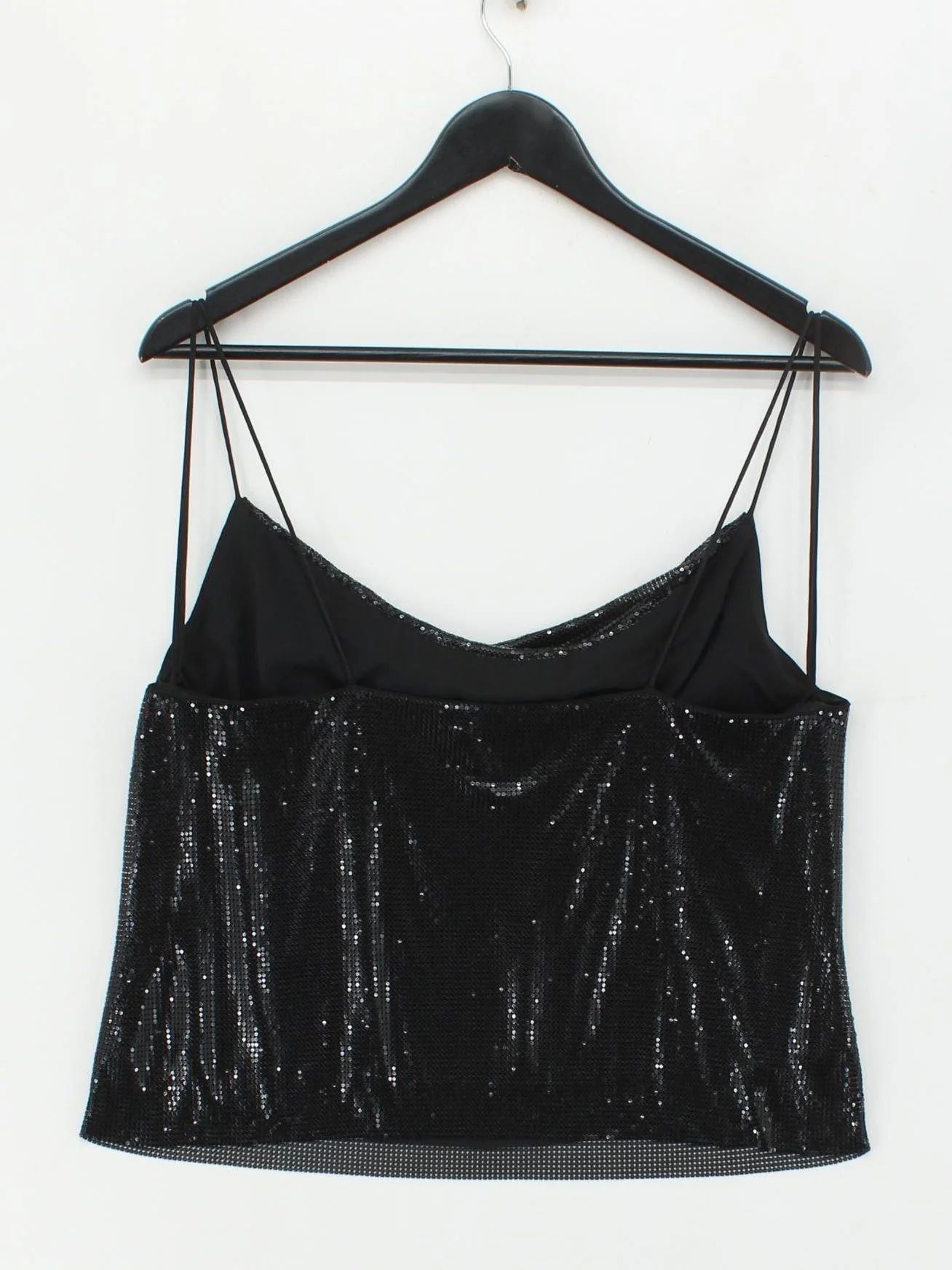 Alice + Olivia Women's Top M Black Other with Silk, Polyester, Elastane Basic - Image 2