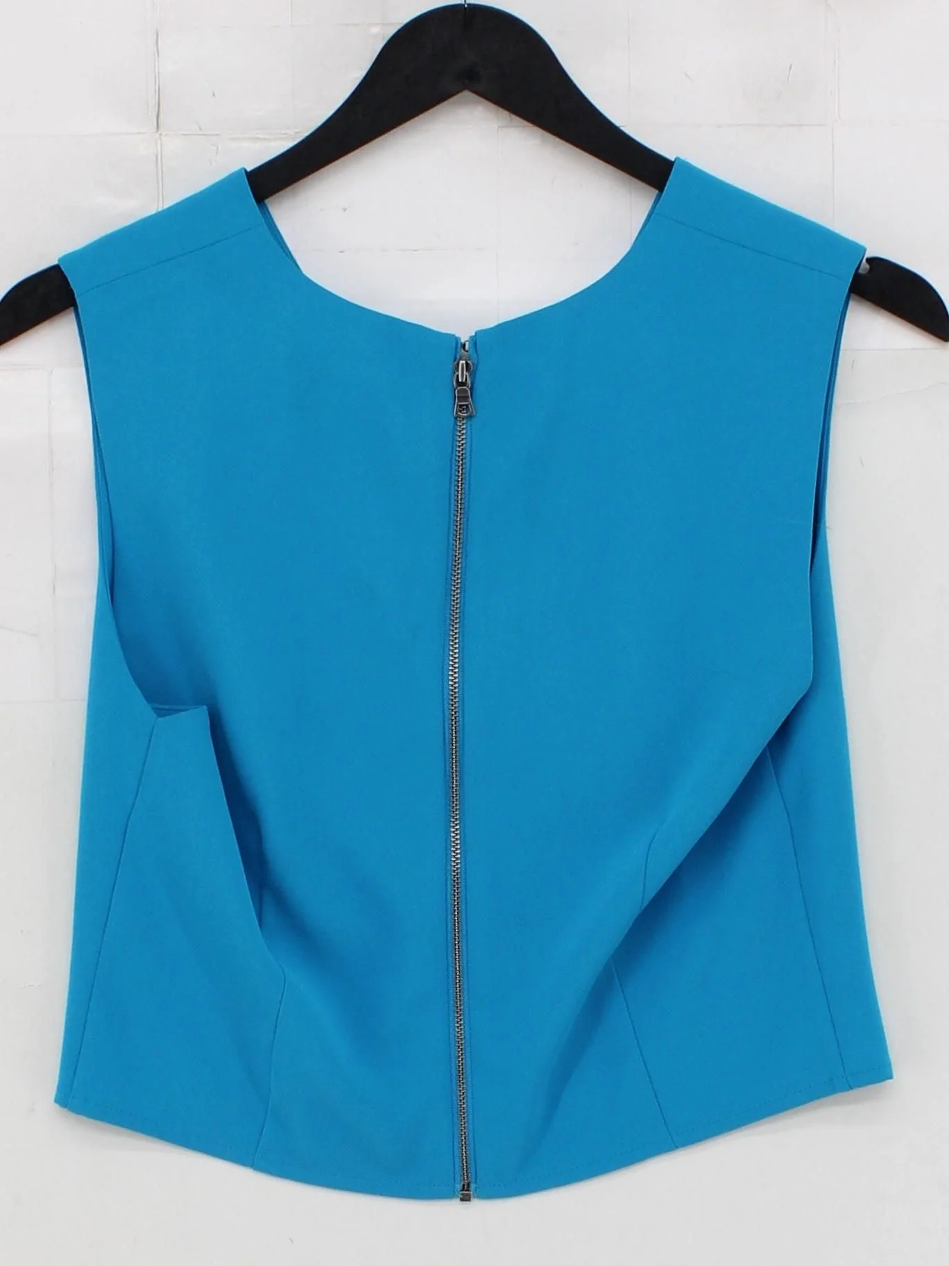 Alice + Olivia Women's Top UK 6 Blue 100% Other Sleeveless V-Neck Basic - Image 2