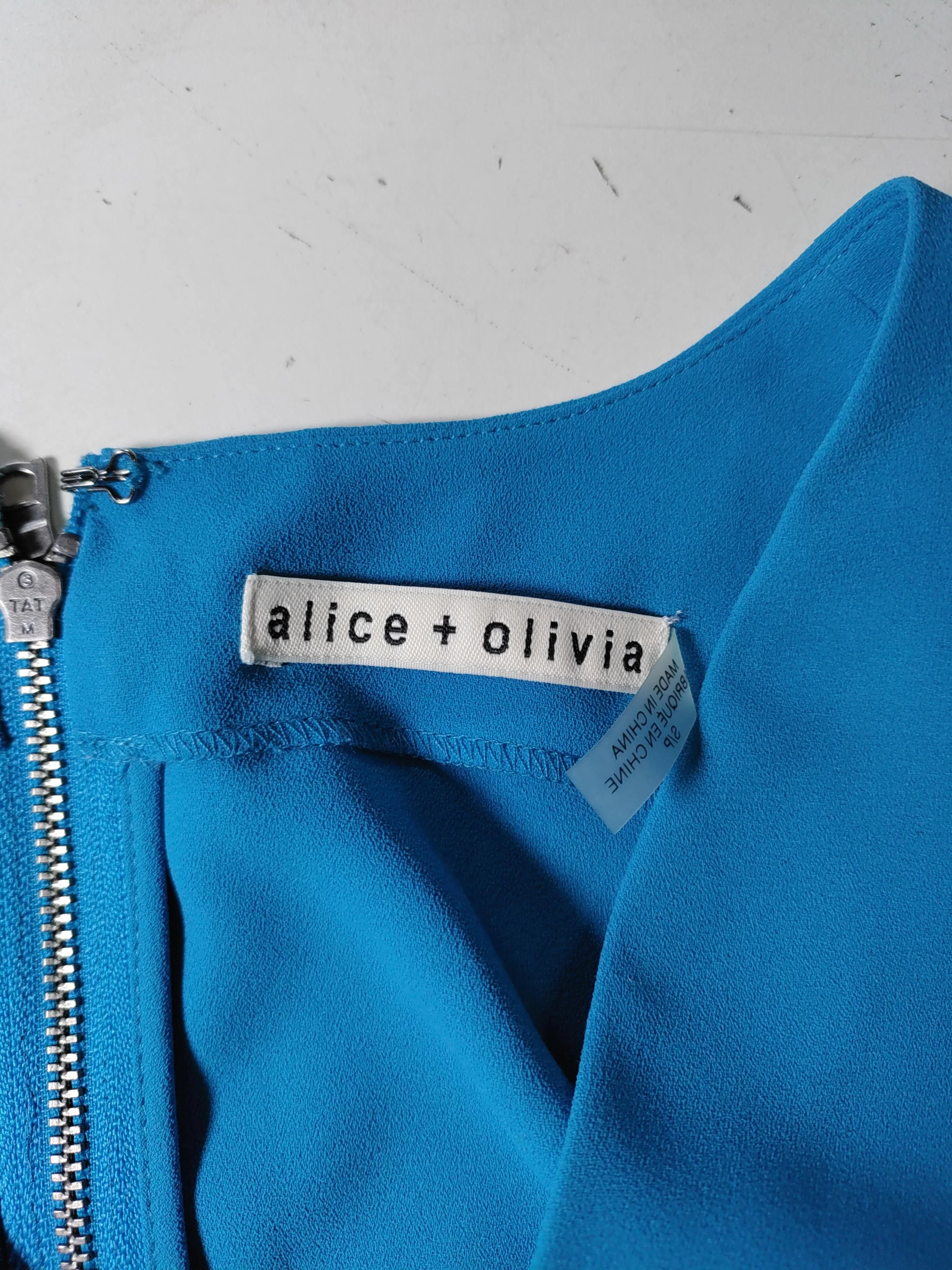 Alice + Olivia Women's Top UK 6 Blue 100% Other Sleeveless V-Neck Basic - Image 5