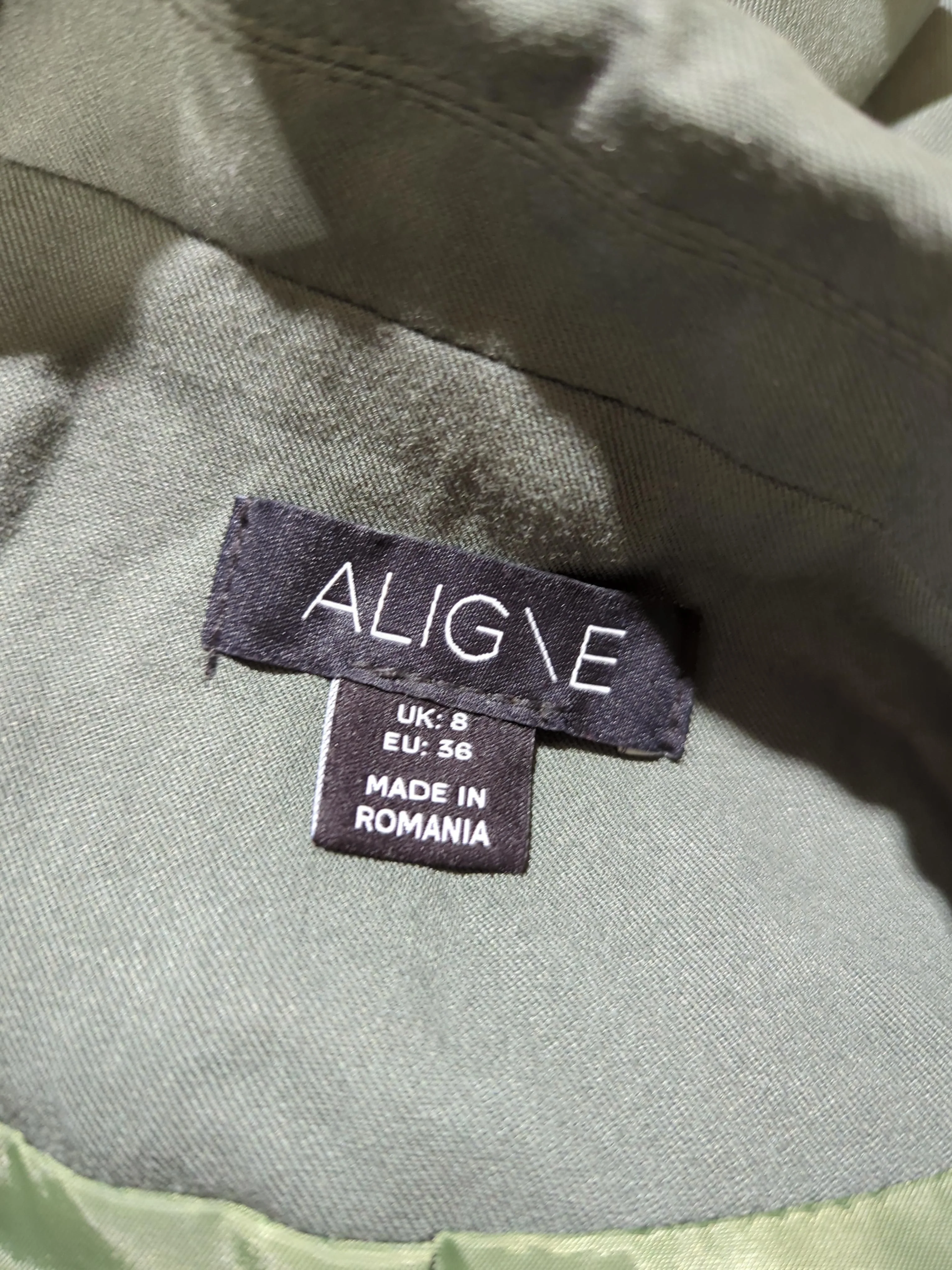 Aligne Women's Blazer UK 8 Green Viscose with Polyester Overcoat - Image 6