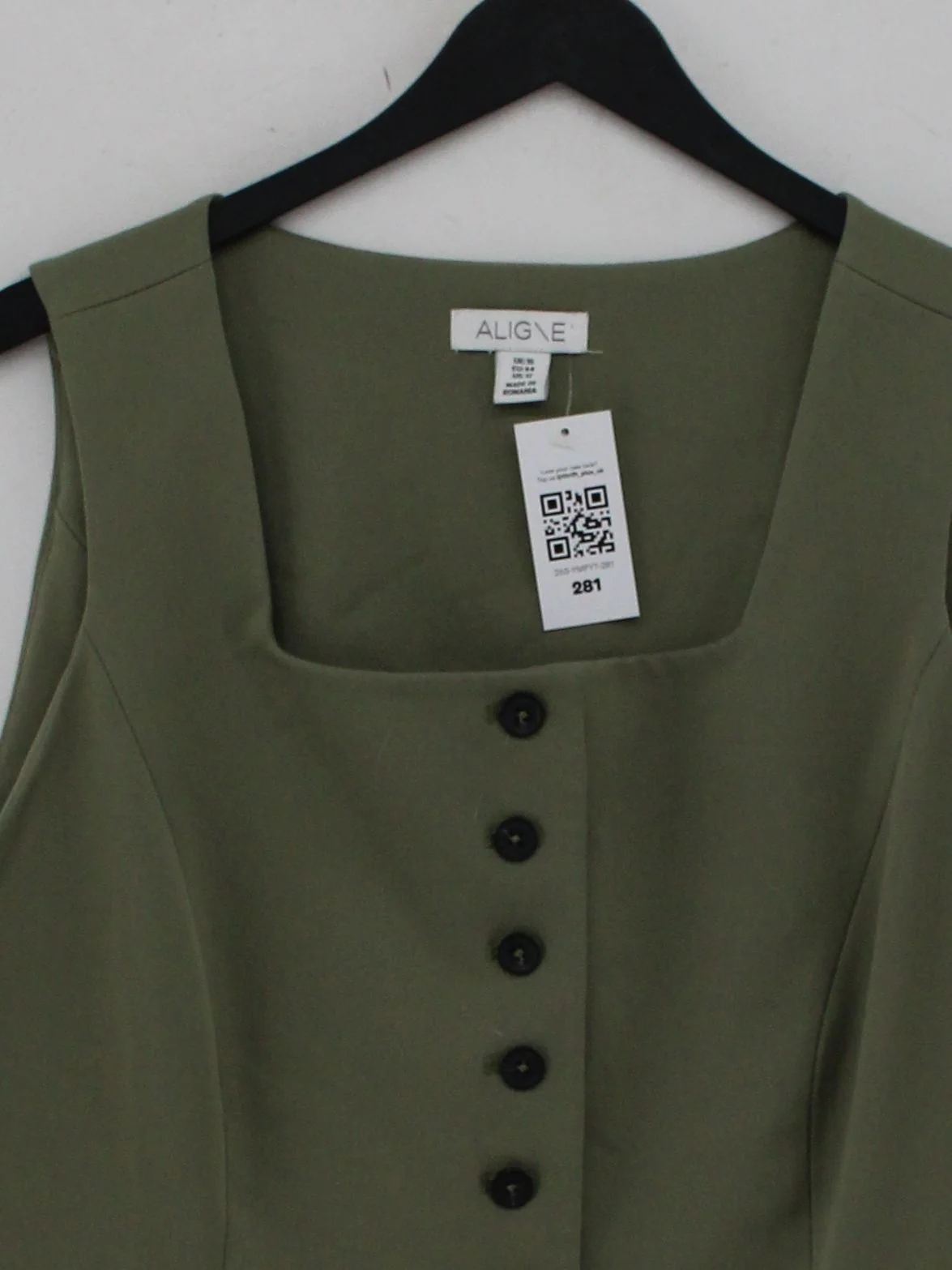 Aligne Women's Coat UK 16 Green Polyester with Viscose, Elastane Overcoat - Image 3