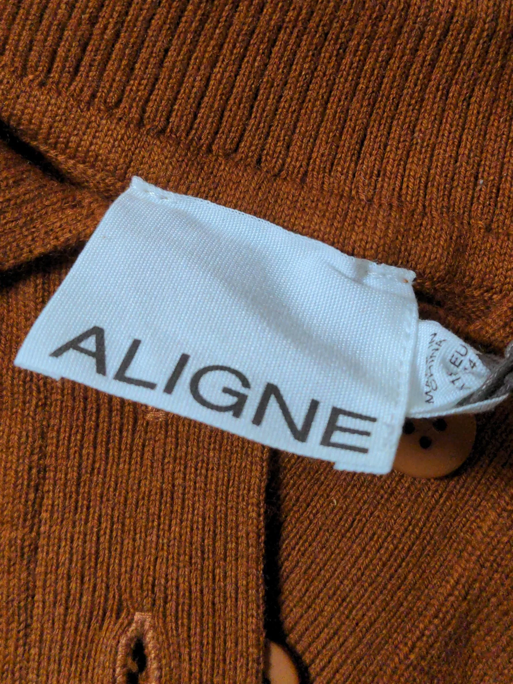Aligne Women's Polo XS Brown Wool with Cotton Basic New with tags - Image 5