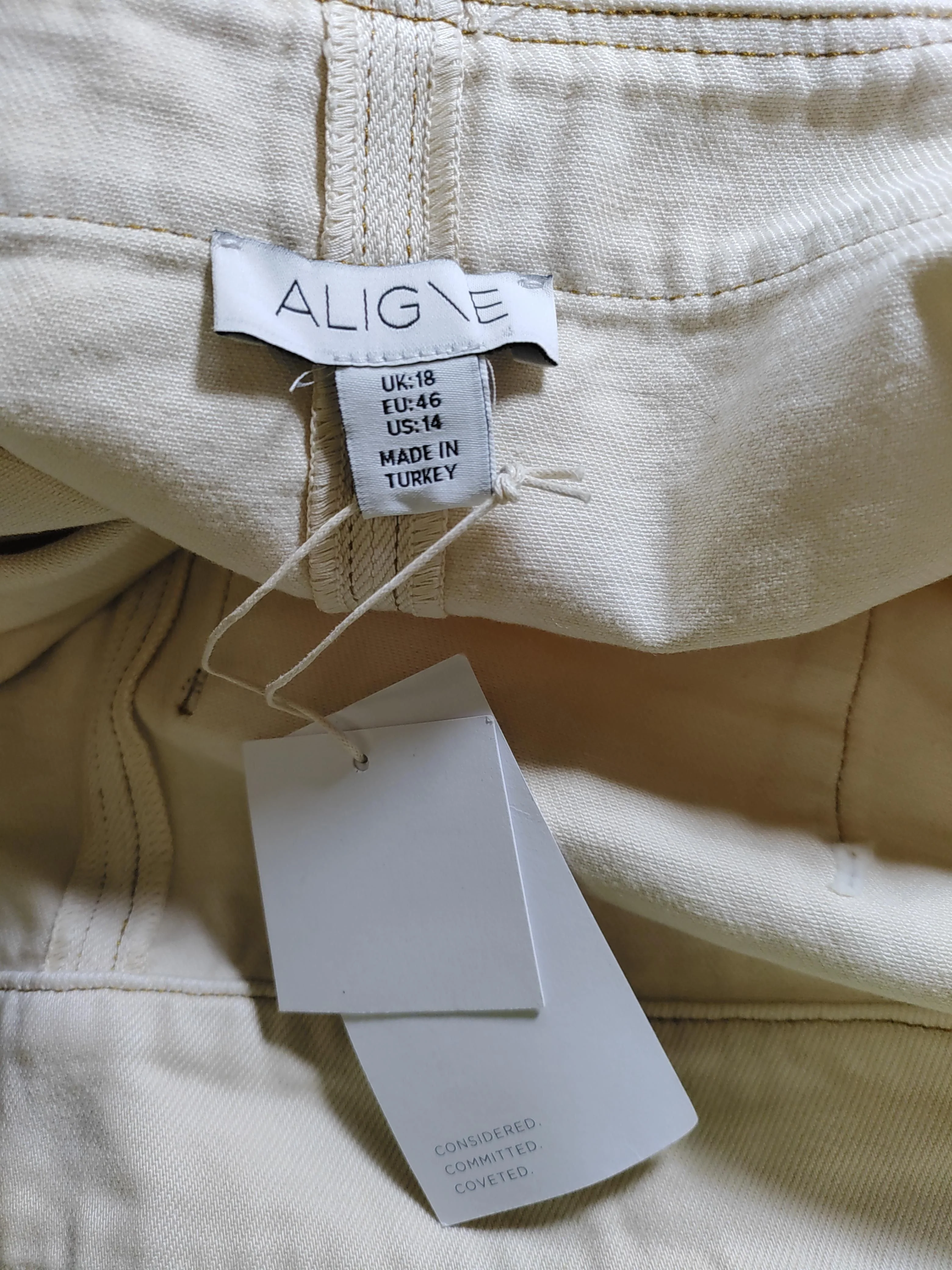 Aligne Women's Top XL Cream 100% Cotton Basic New with tags - Image 5