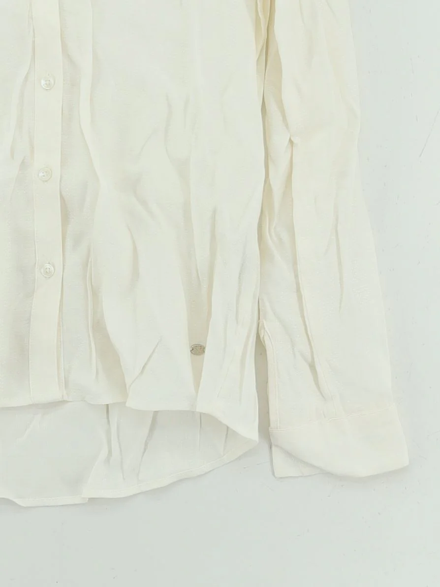 Allen Solly Women's Top S White Linen with Viscose Long Sleeve V-Neck Basic - Image 4