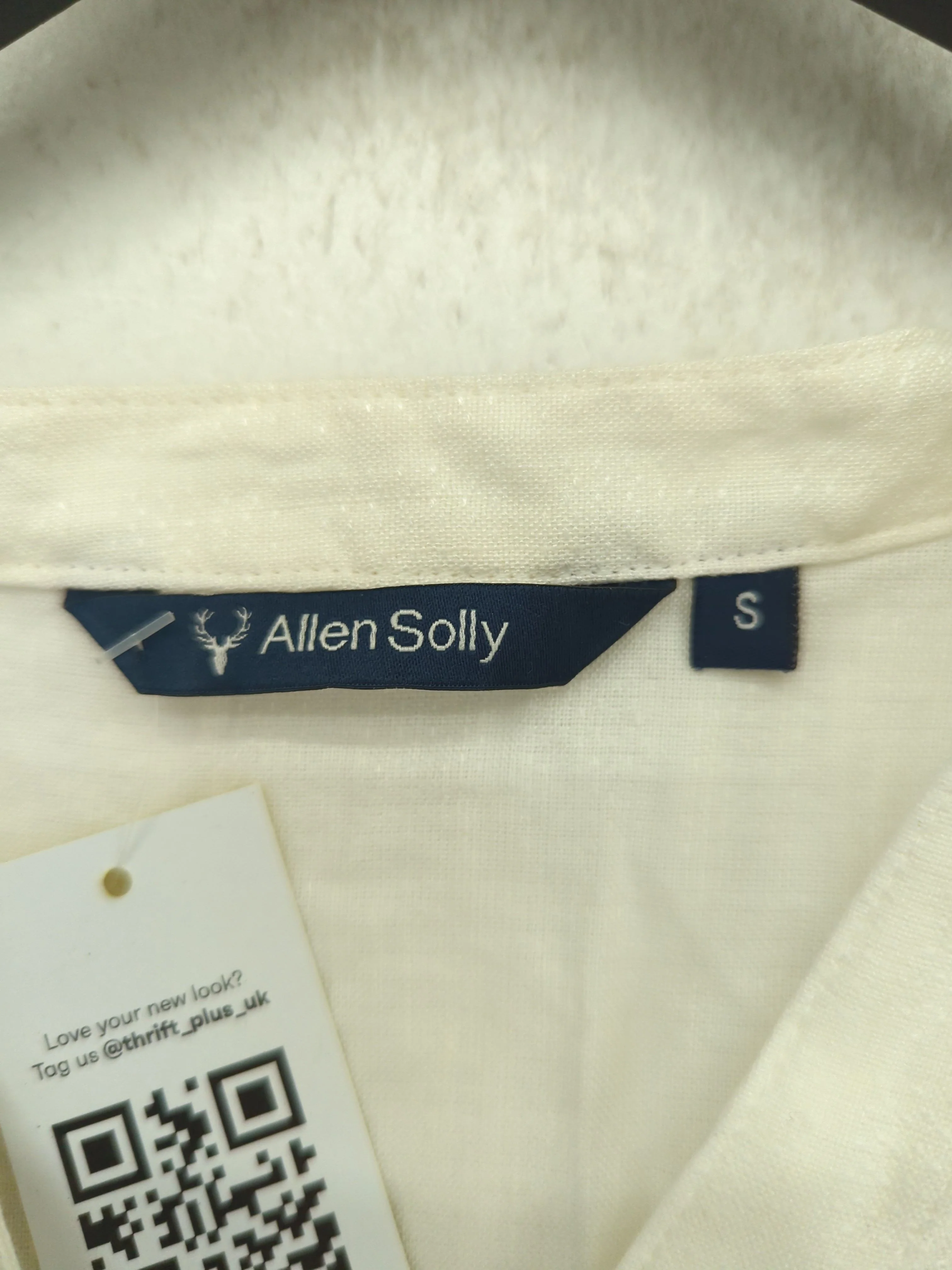 Allen Solly Women's Top S White Linen with Viscose Long Sleeve V-Neck Basic - Image 5