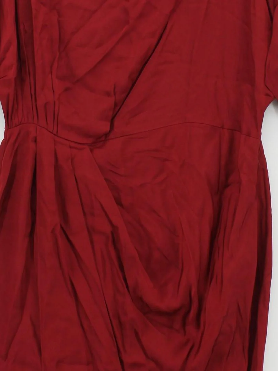 AllSaints Bodycon Midi Dress UK14 in Red - Image 3