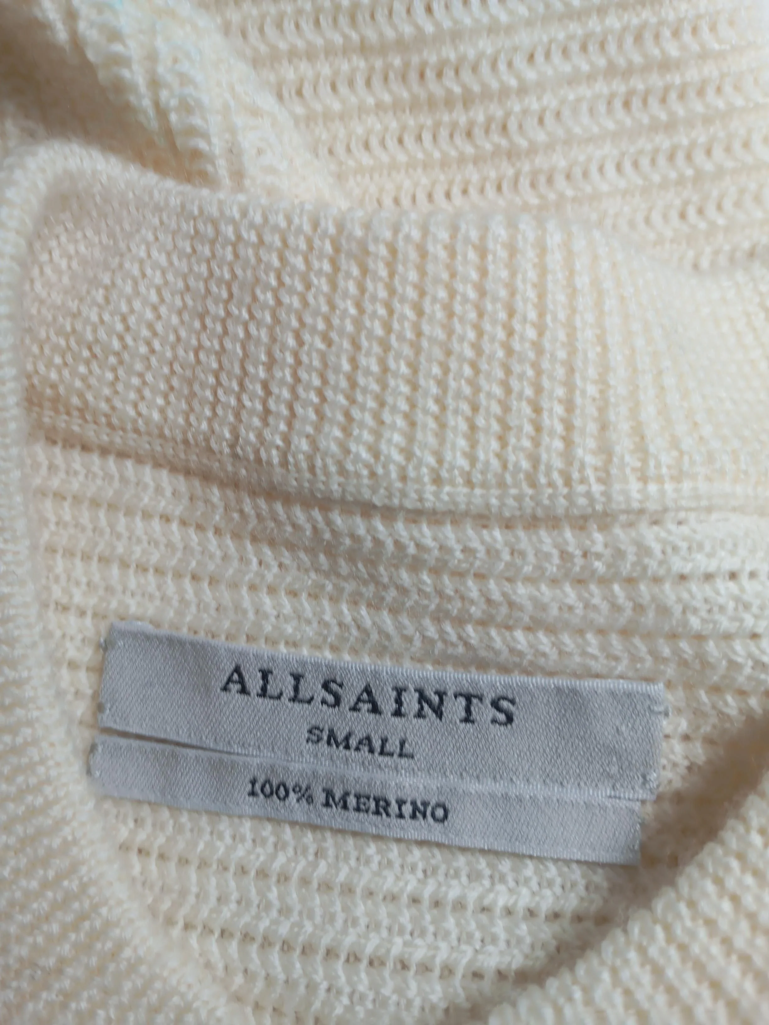 AllSaints Jumper Midi Dress S in Cream - Image 5