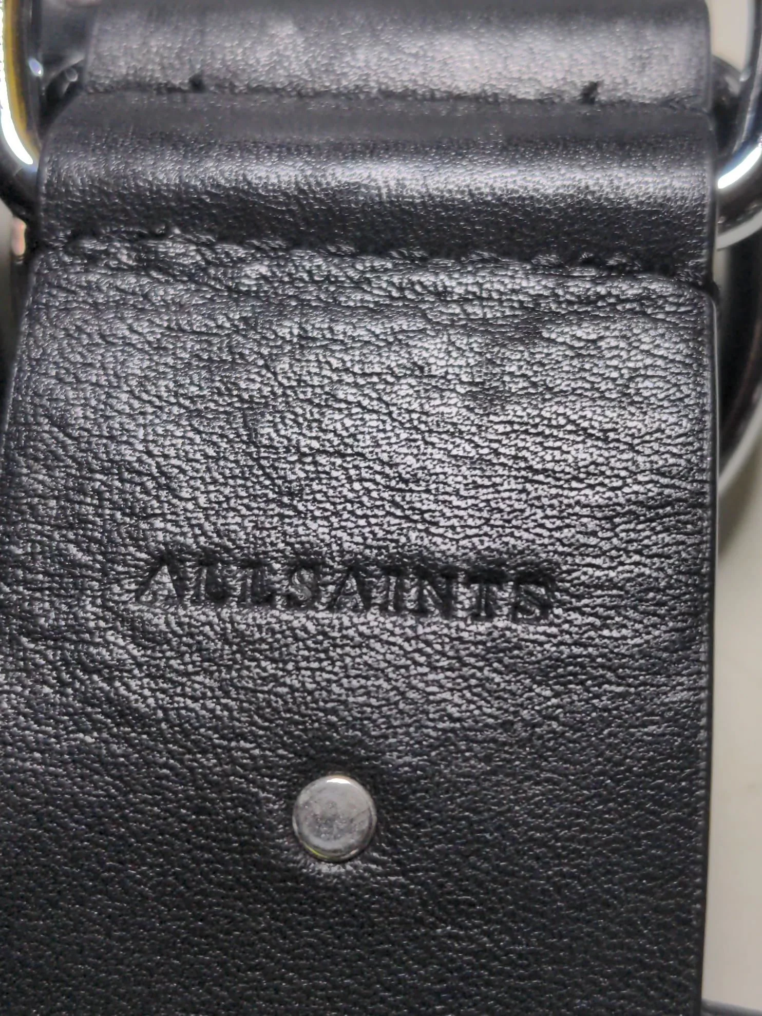 AllSaints Men's Belt M Black 100% Leather Dress Belt - Image 5