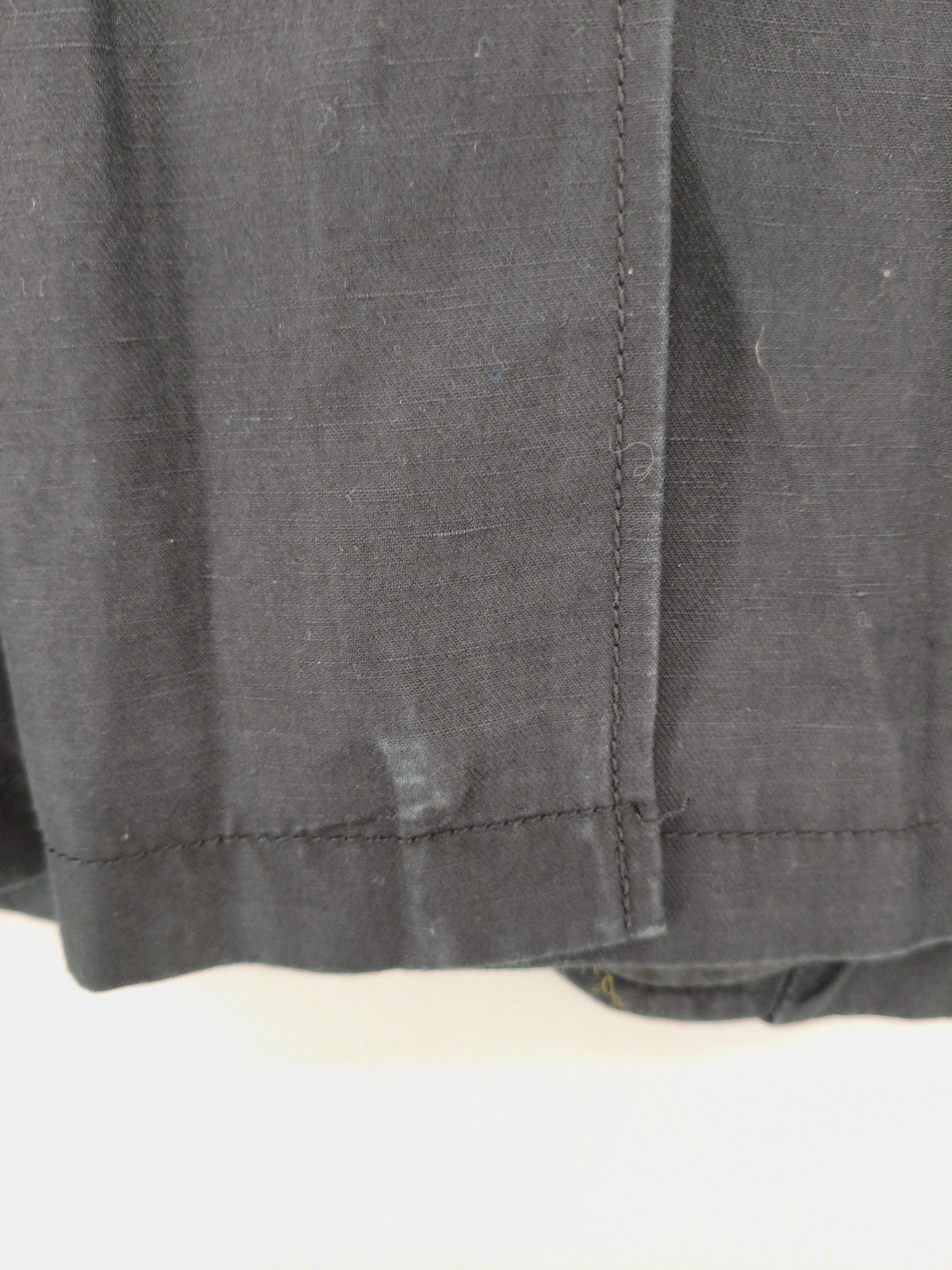 AllSaints Men's Blazer Chest: 36 in Black Cotton with Linen, Leather Overcoat - Image 5