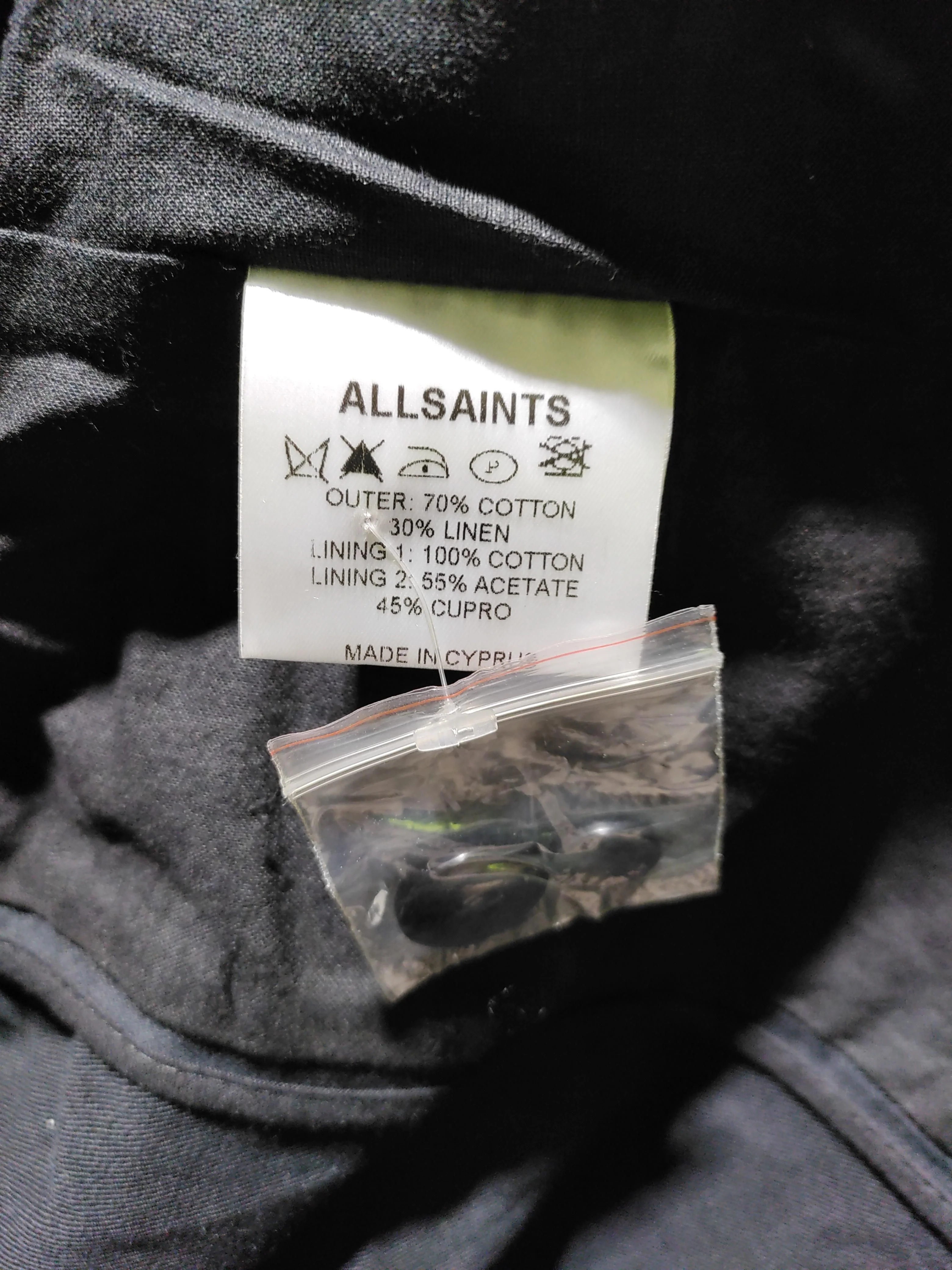 AllSaints Men's Blazer Chest: 38 in Black Cotton - Image 6