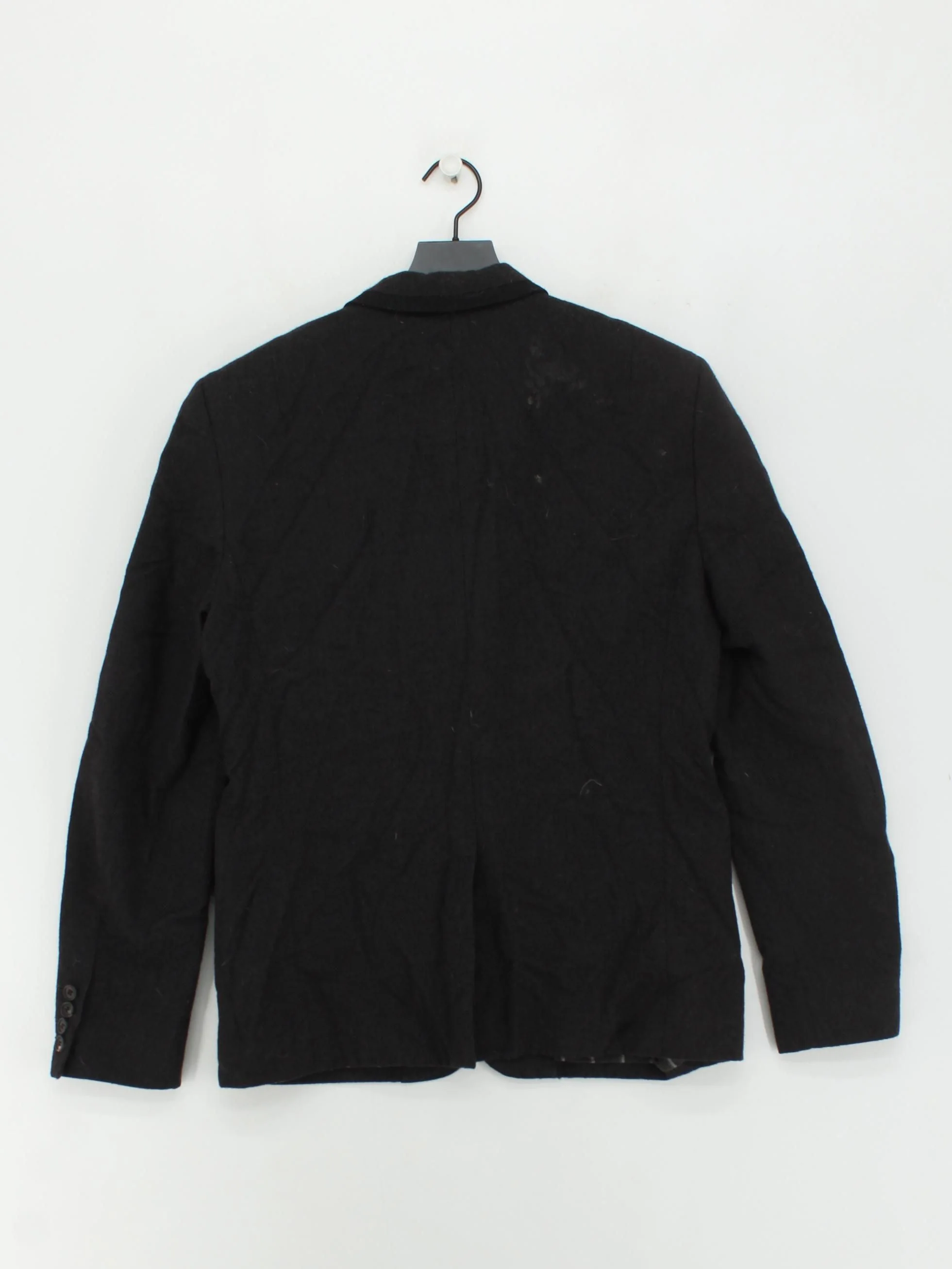 AllSaints Men's Blazer Chest: 38 in Black Wool with Cotton, Acetate Overcoat - Image 2