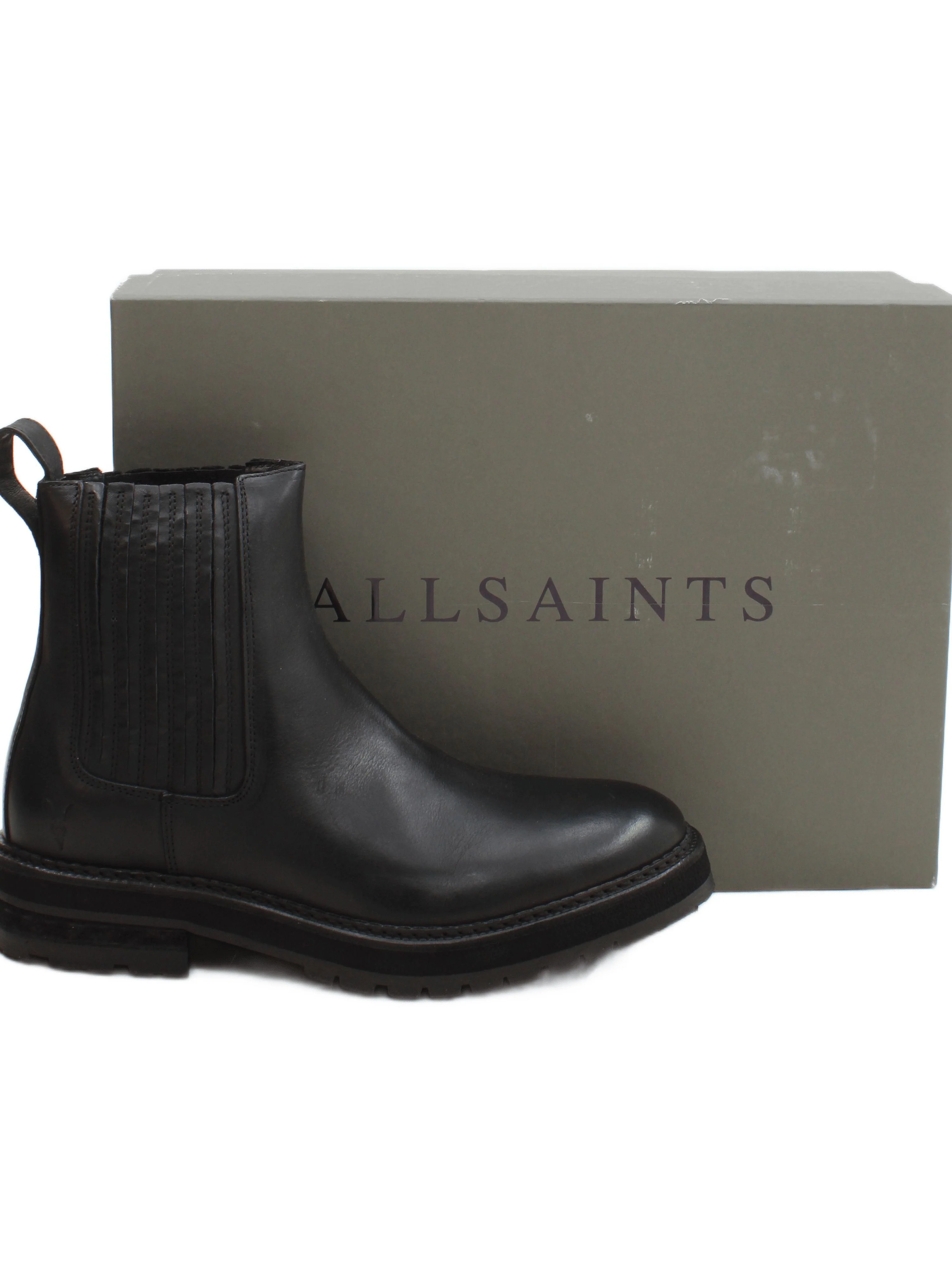 AllSaints Men's Boots UK 7 Black Leather with Other Chelsea New with tags