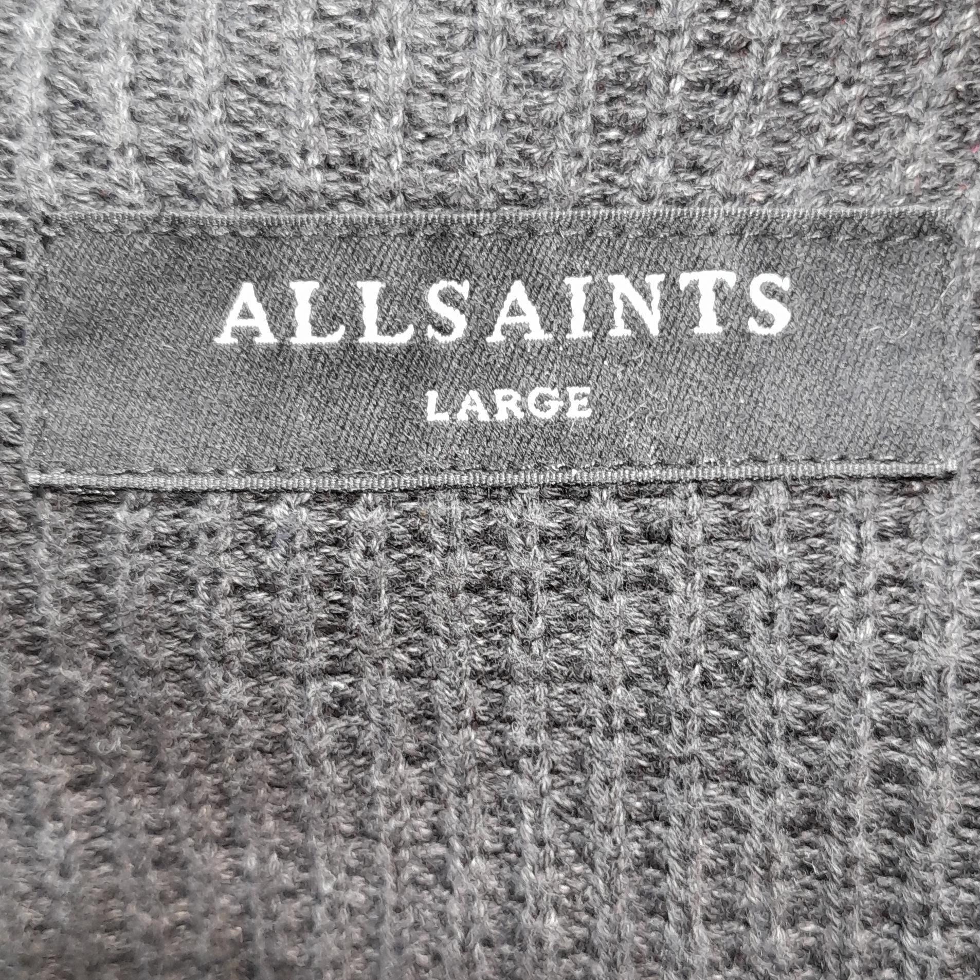 AllSaints Men's Cardigan L Black 100% Cotton V-Neck Cardigan - Image 5