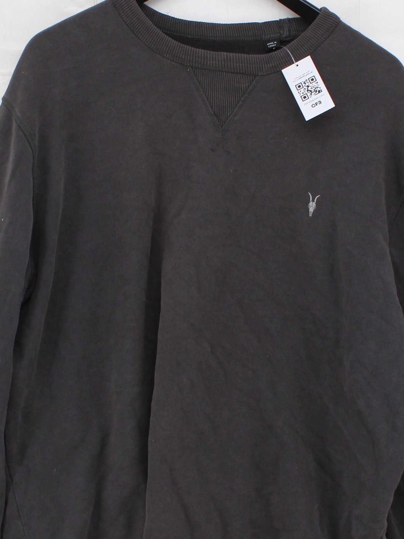 AllSaints Men's Hoodie M Grey 100% Cotton Pullover - Image 3