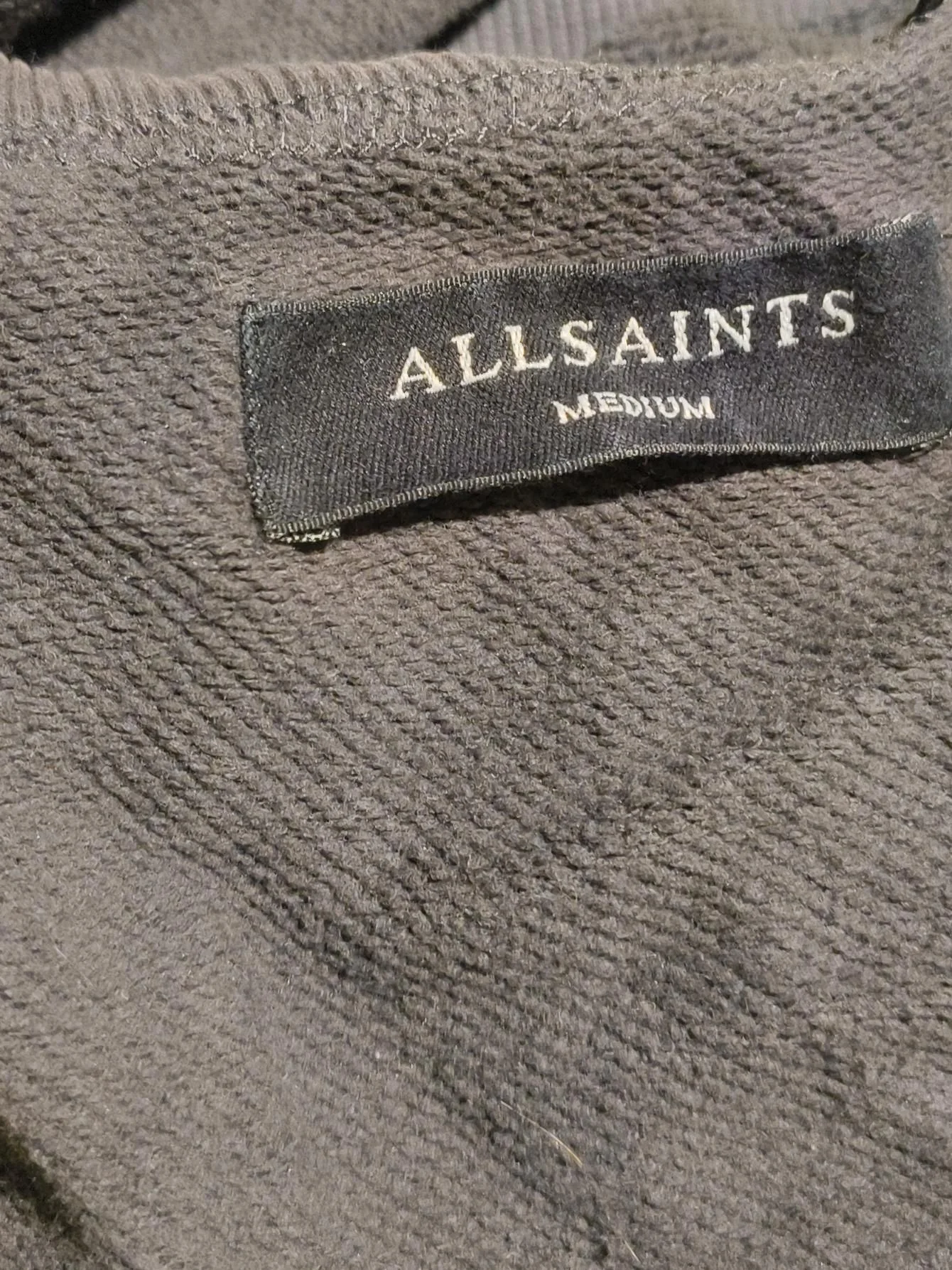 AllSaints Men's Hoodie M Grey 100% Cotton Pullover - Image 7