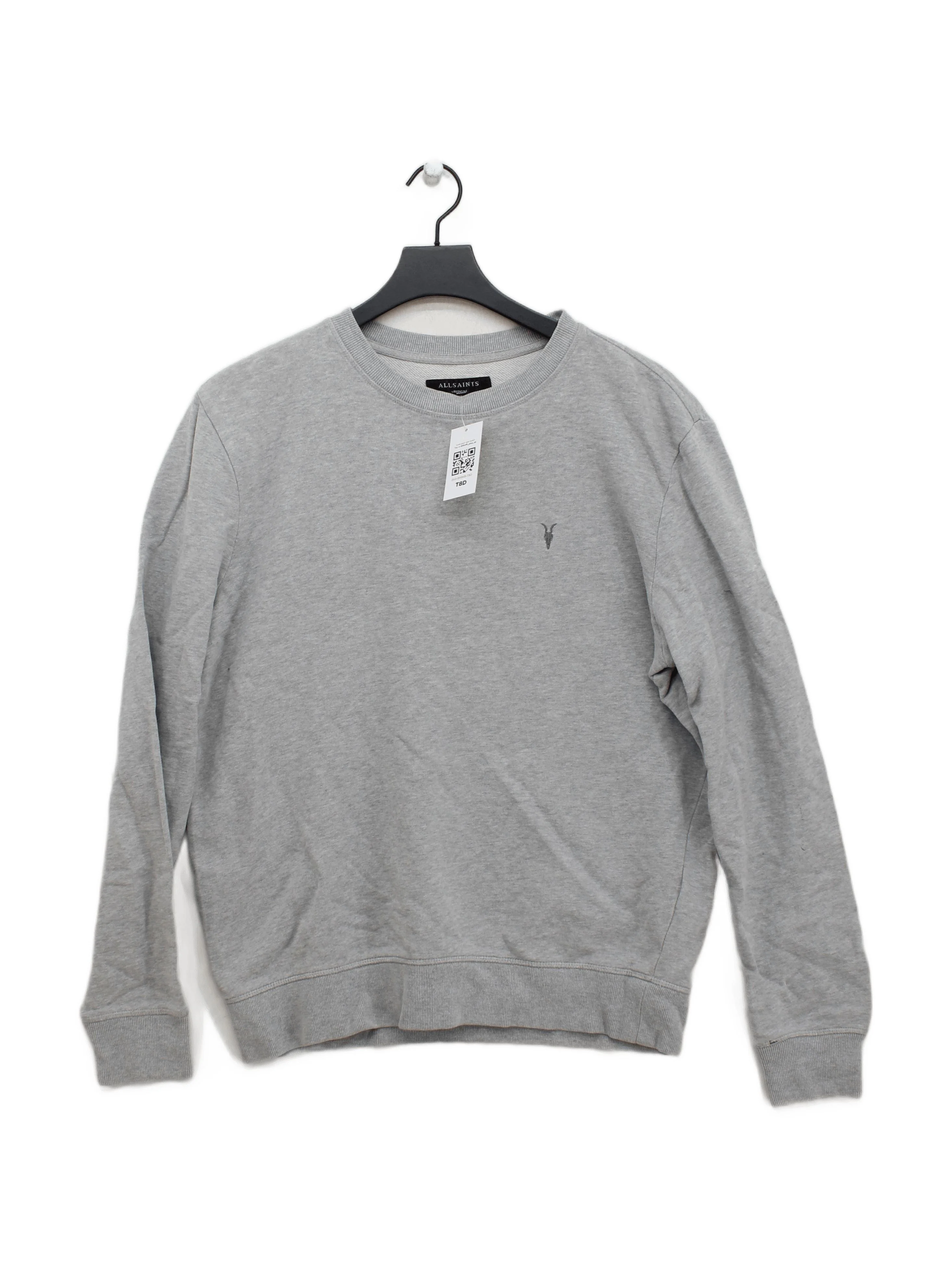 AllSaints Men's Hoodie M Grey 100% Cotton Pullover