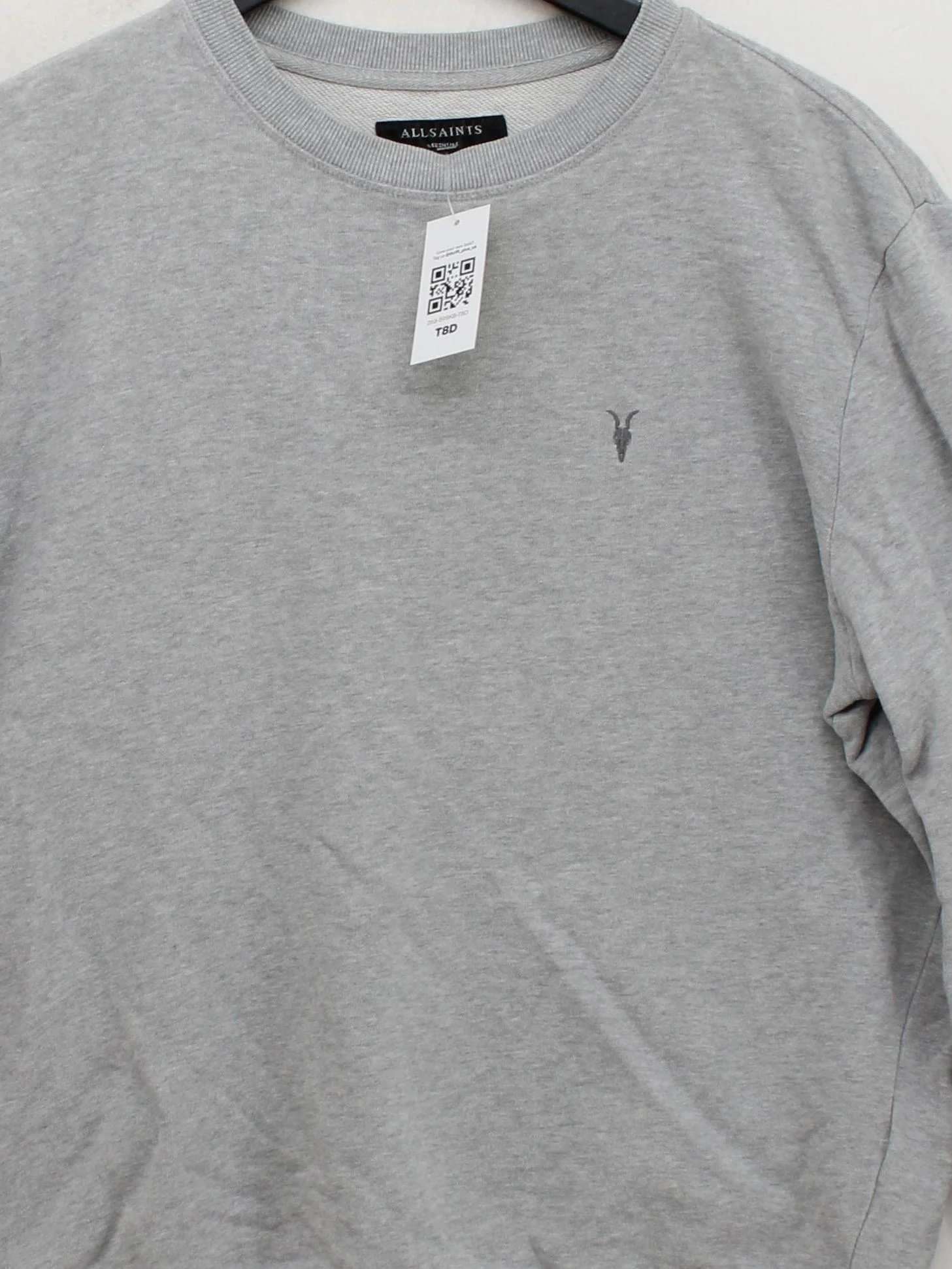 AllSaints Men's Hoodie M Grey 100% Cotton Pullover - Image 3