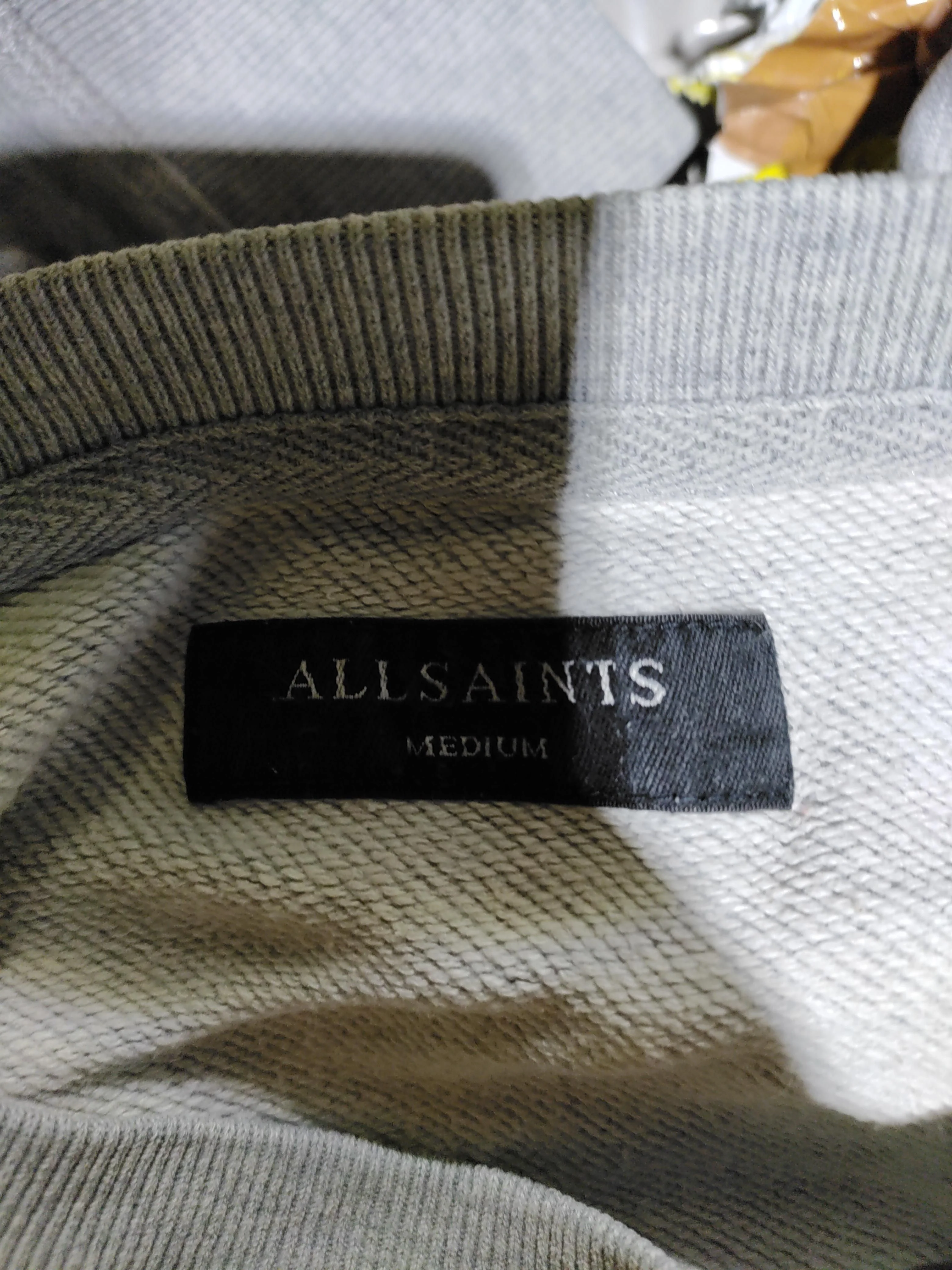 AllSaints Men's Hoodie M Grey 100% Cotton Pullover - Image 5