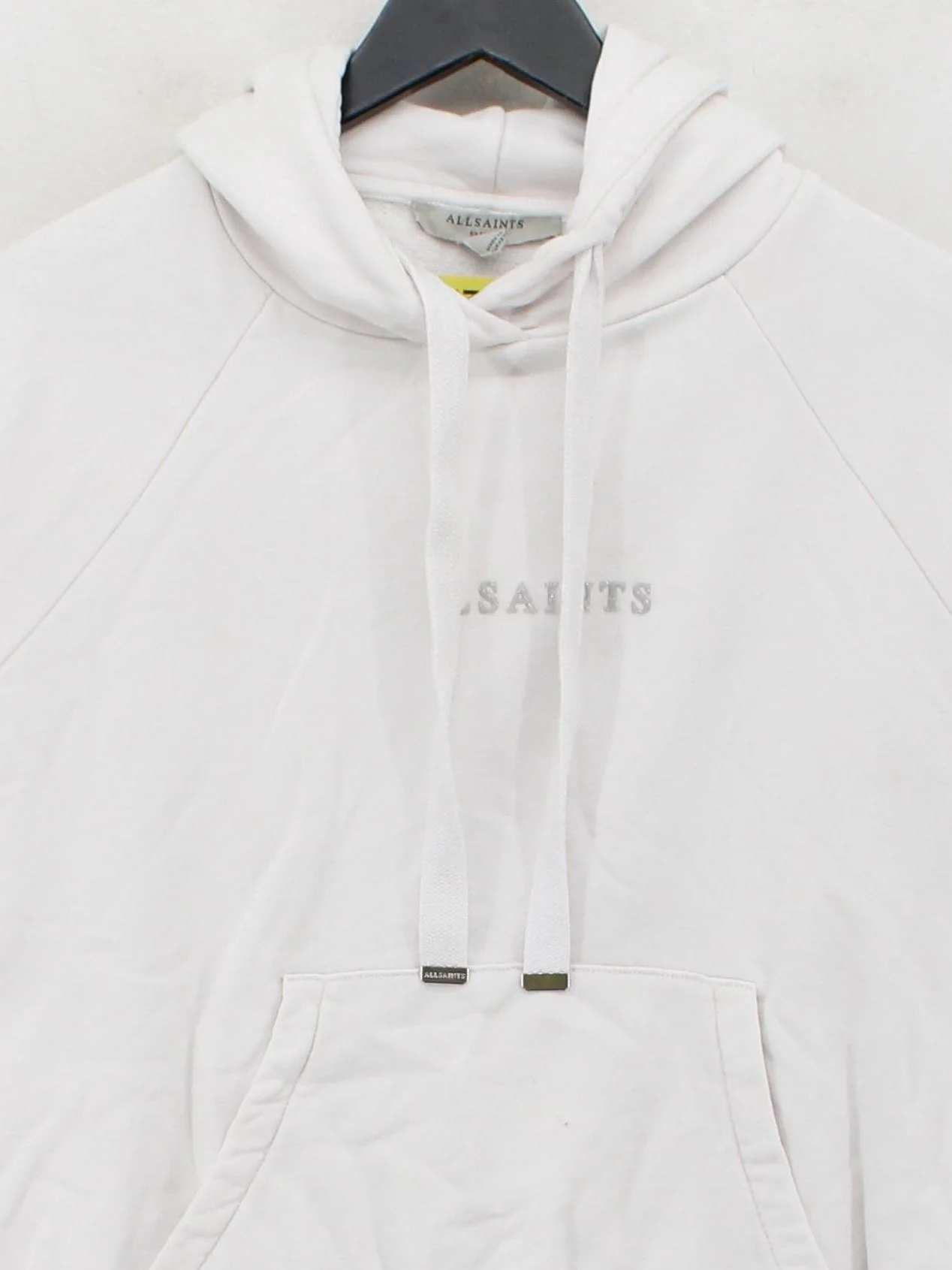 AllSaints Men's Hoodie S Cream 100% Cotton Pullover - Image 3