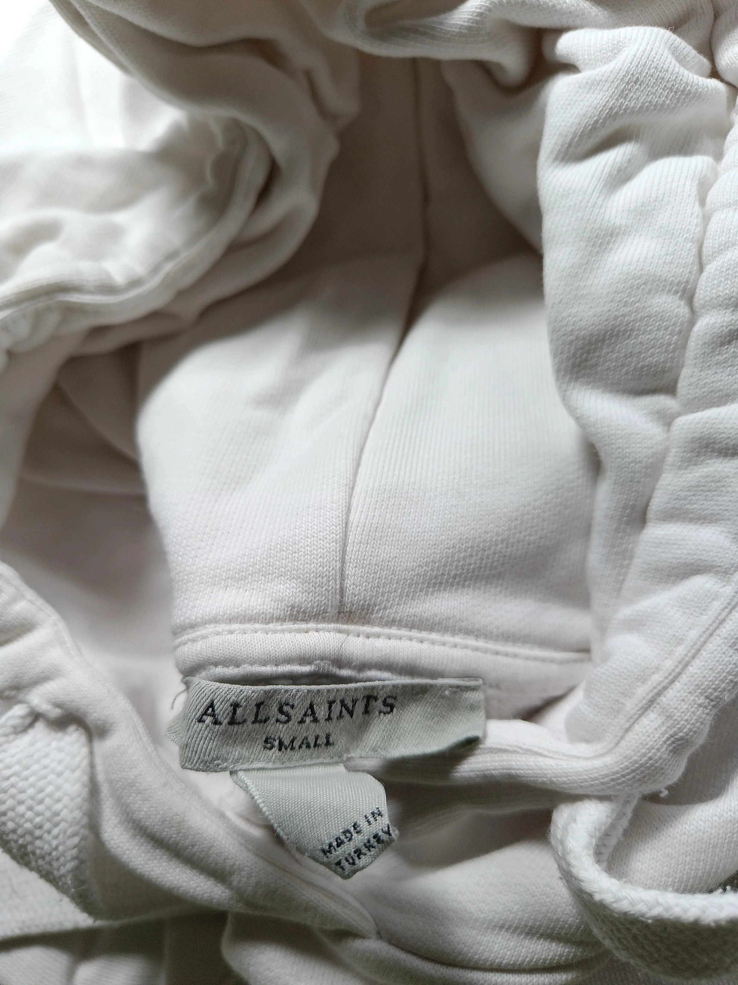 AllSaints Men's Hoodie S Cream 100% Cotton Pullover - Image 7