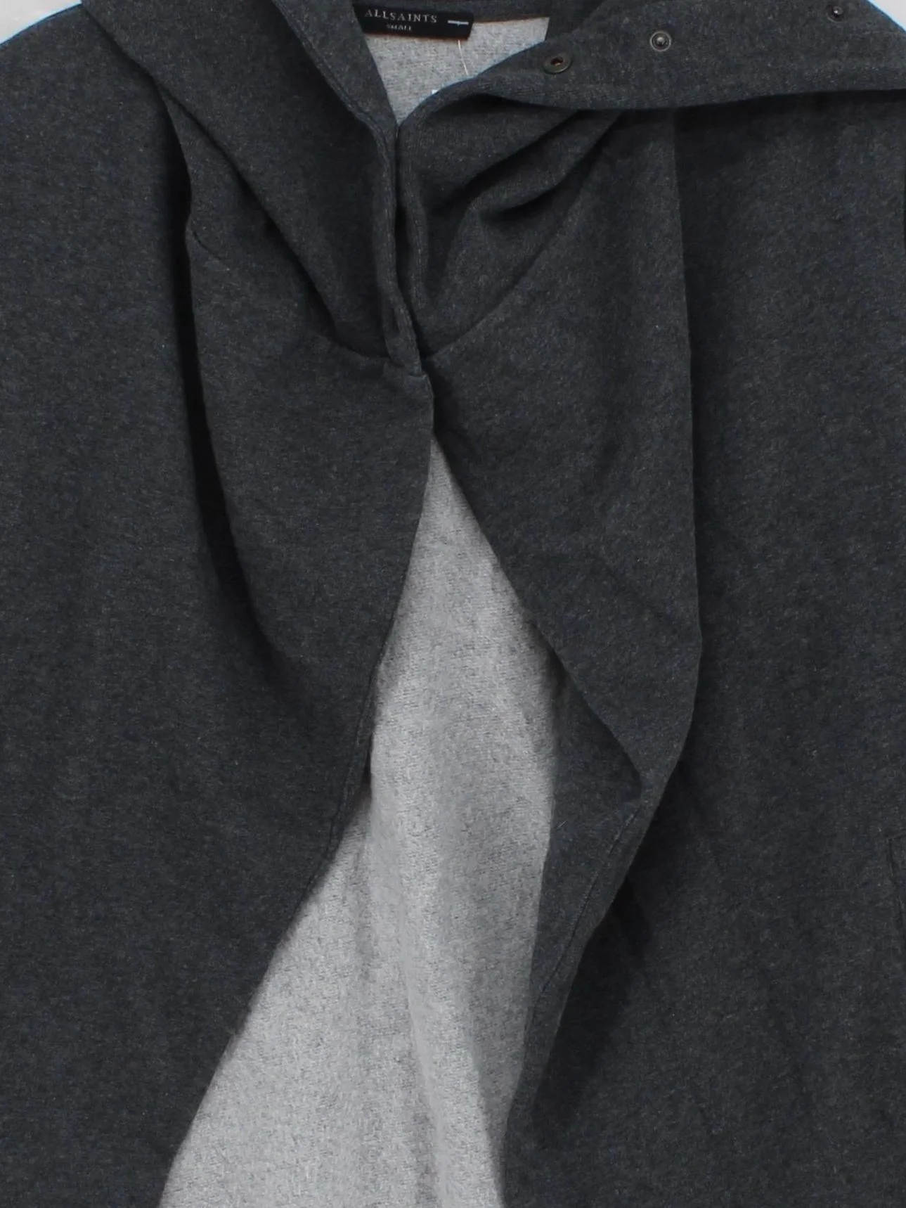 AllSaints Men's Hoodie S Grey 100% Cotton Pullover - Image 3
