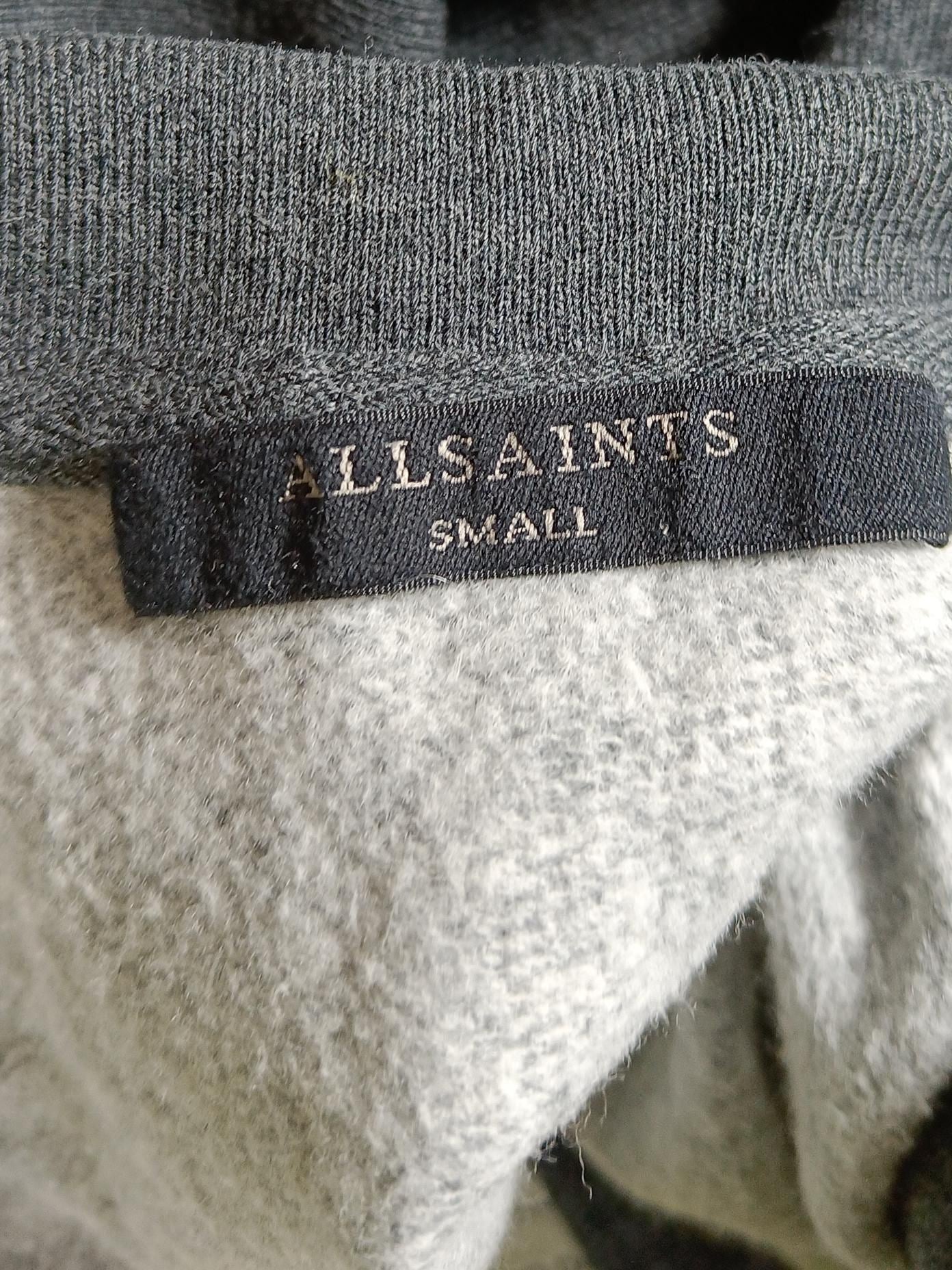 AllSaints Men's Hoodie S Grey 100% Cotton Pullover - Image 5