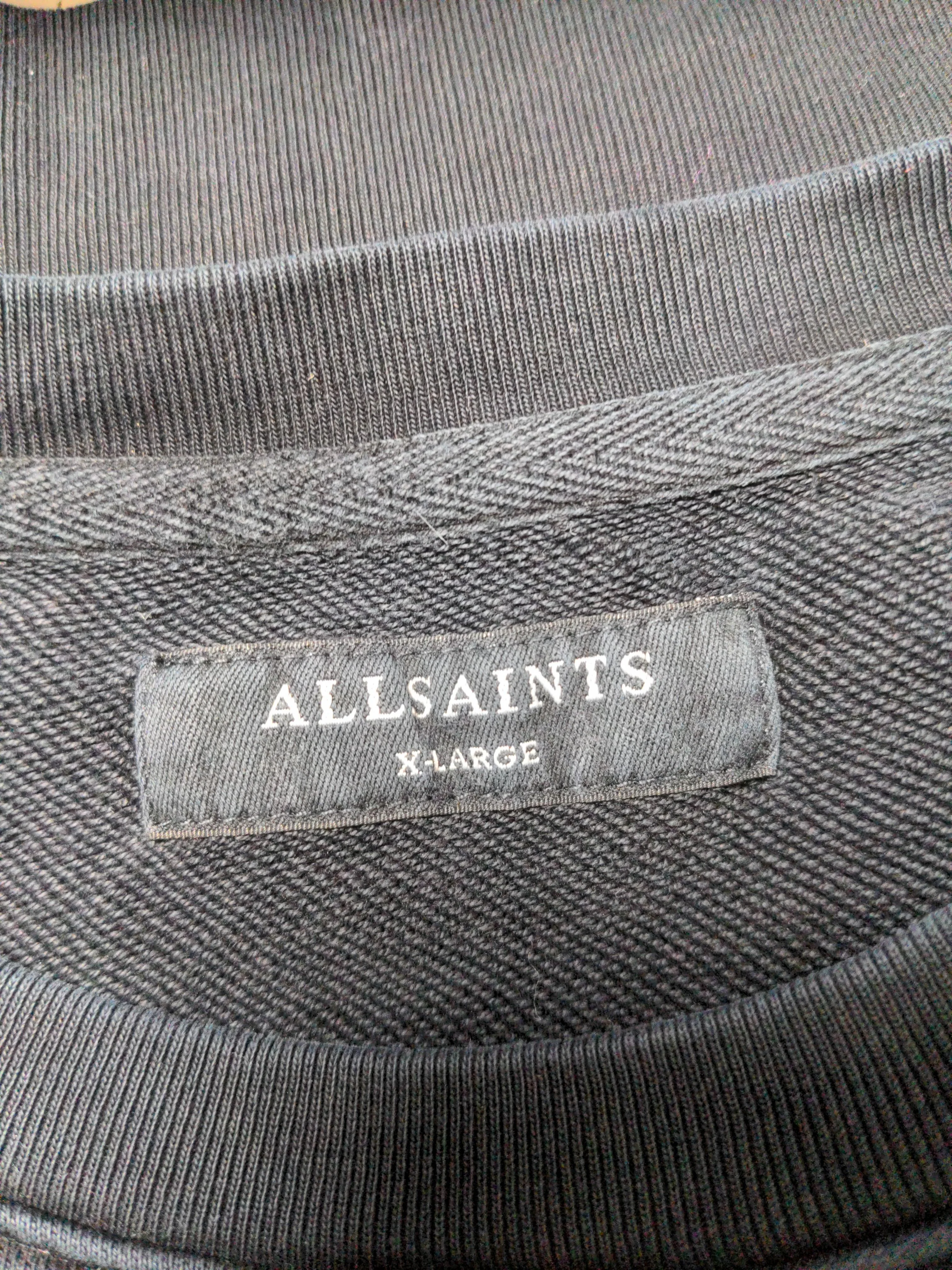 AllSaints Men's Hoodie XL Black Graphic 100% Cotton Pullover - Image 5